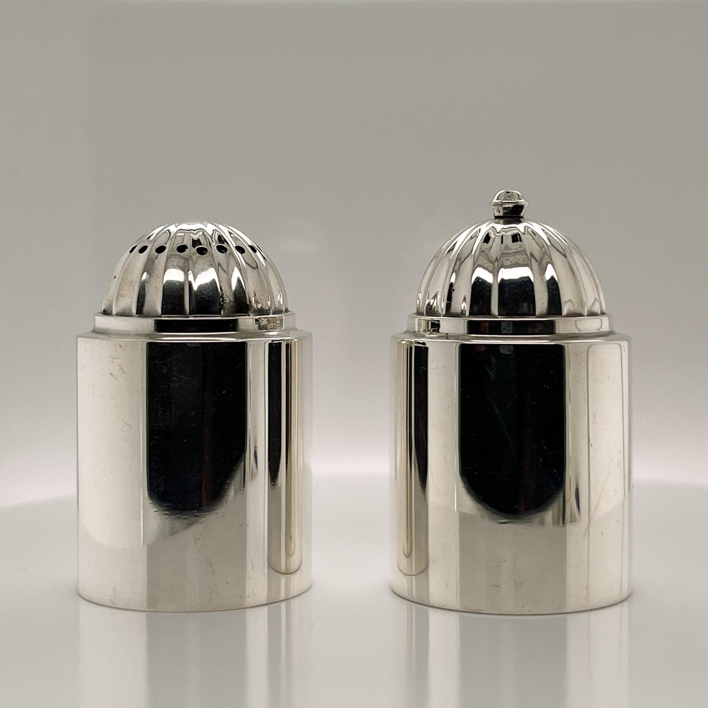 Pair of Danish Modern Georg Jensen Sterling Silver Salt & Pepper Shakers # 627 For Sale 1