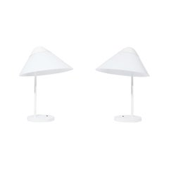 Pair of Danish Modern Hans J. Wegner "Opala" Table Lamps, Louis Poulsen, 1970s