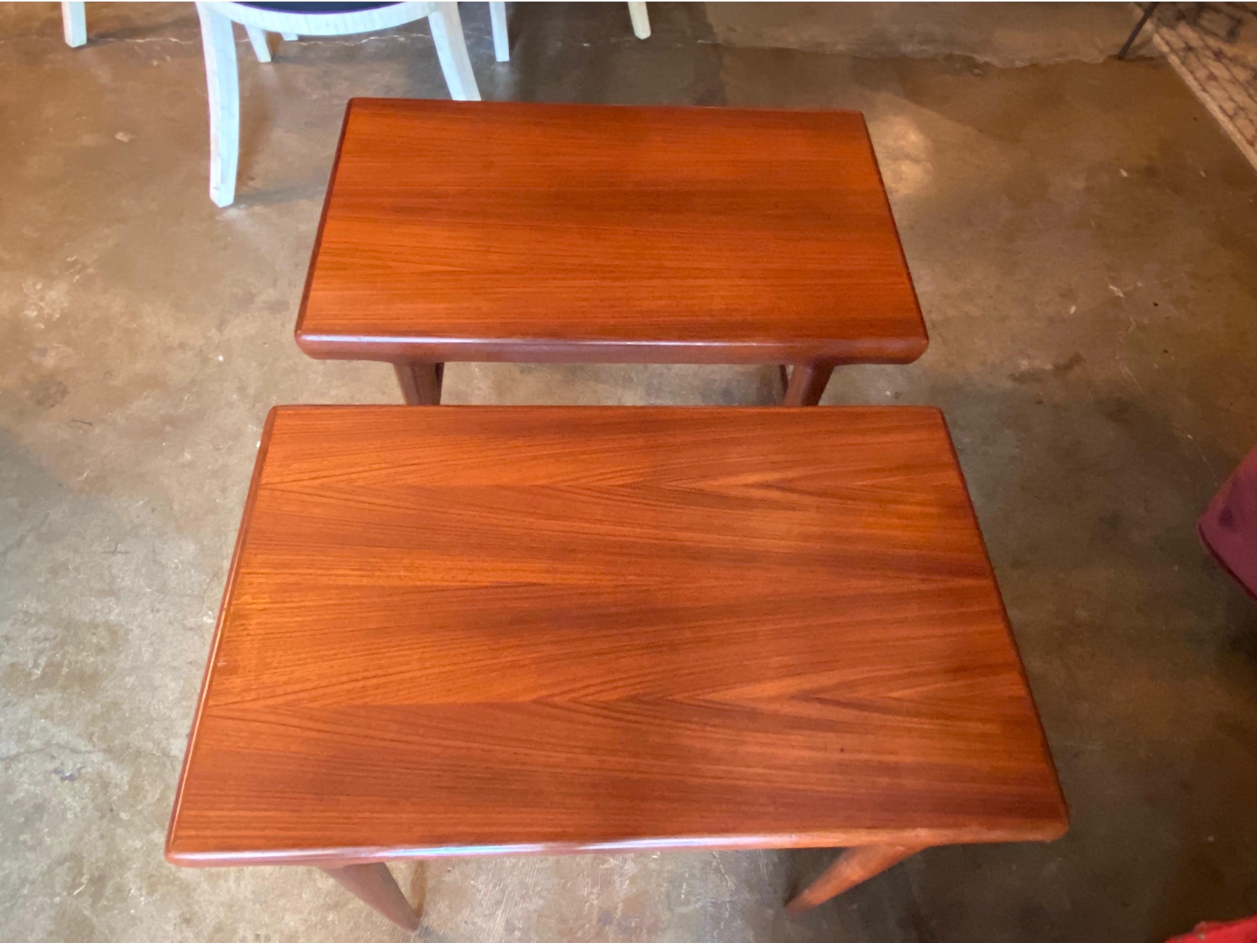 Pair of Danish Modern Johannes Andersen Teak Tables 4