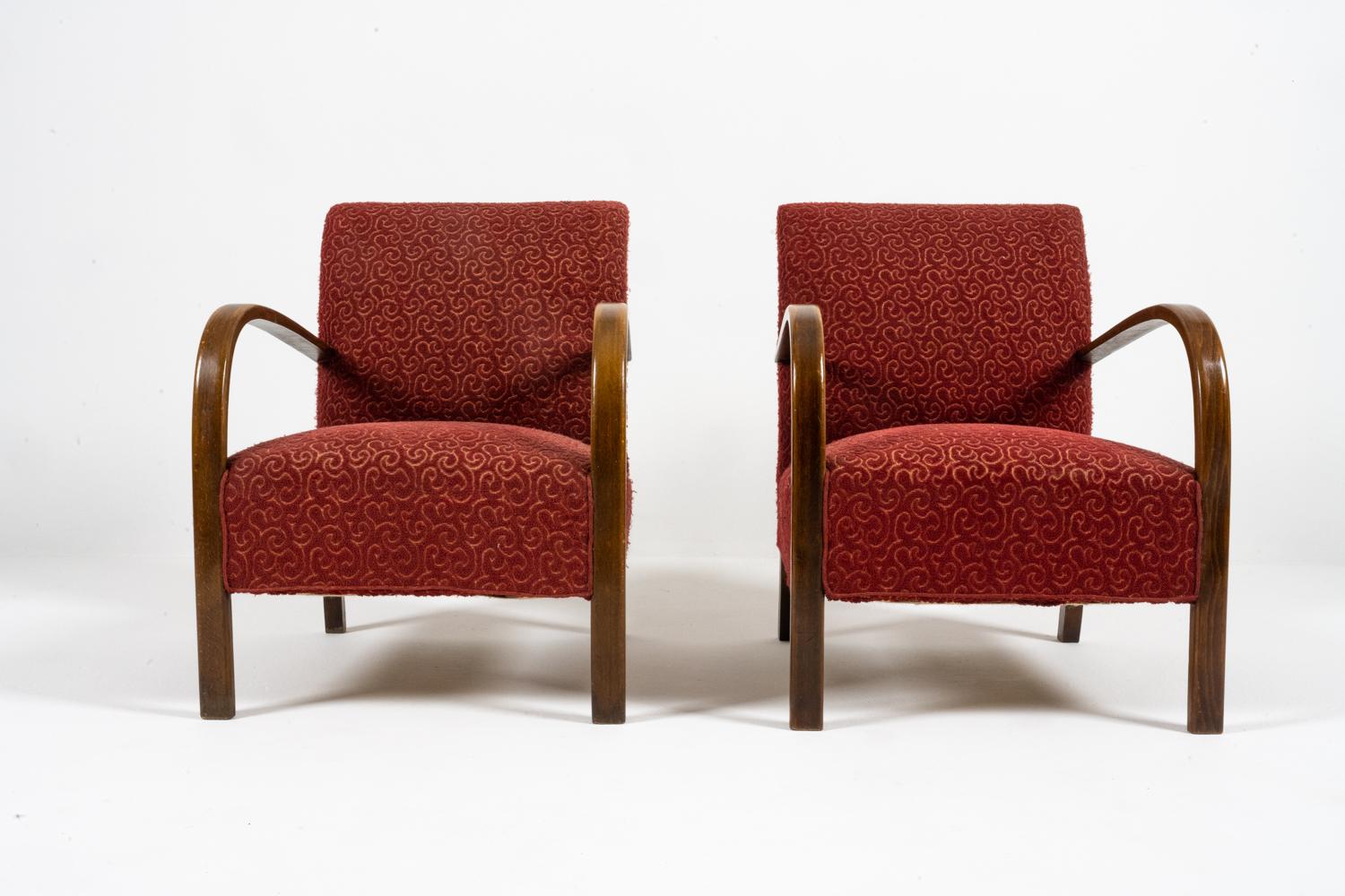 Mid-Century Modern Pair of Danish Modern Lounge Chairs by Fritz Hansen, c. 1950s For Sale