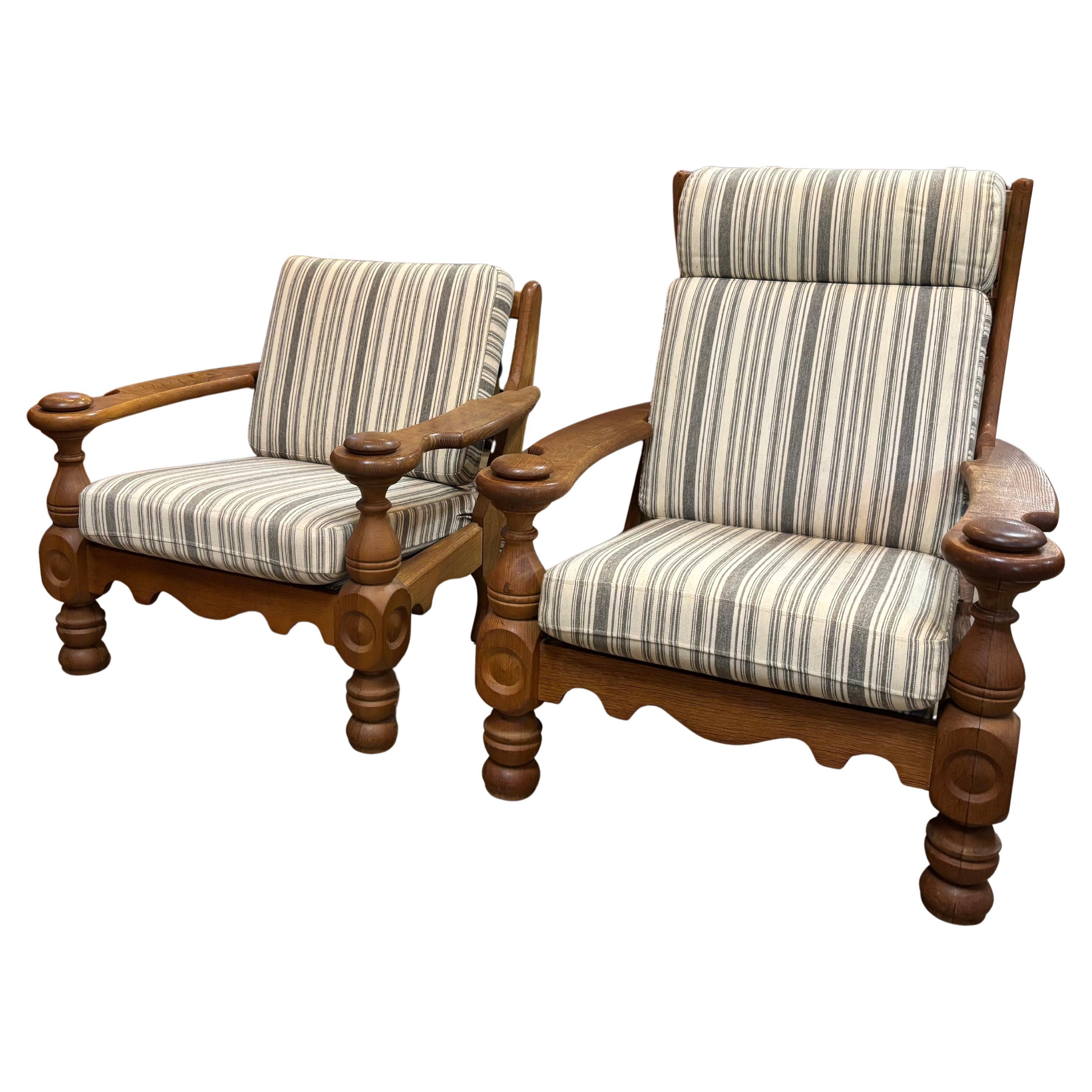 Pair of Danish Modern Lounge Chairs by Henning Kjaernulf, Circa 1960s