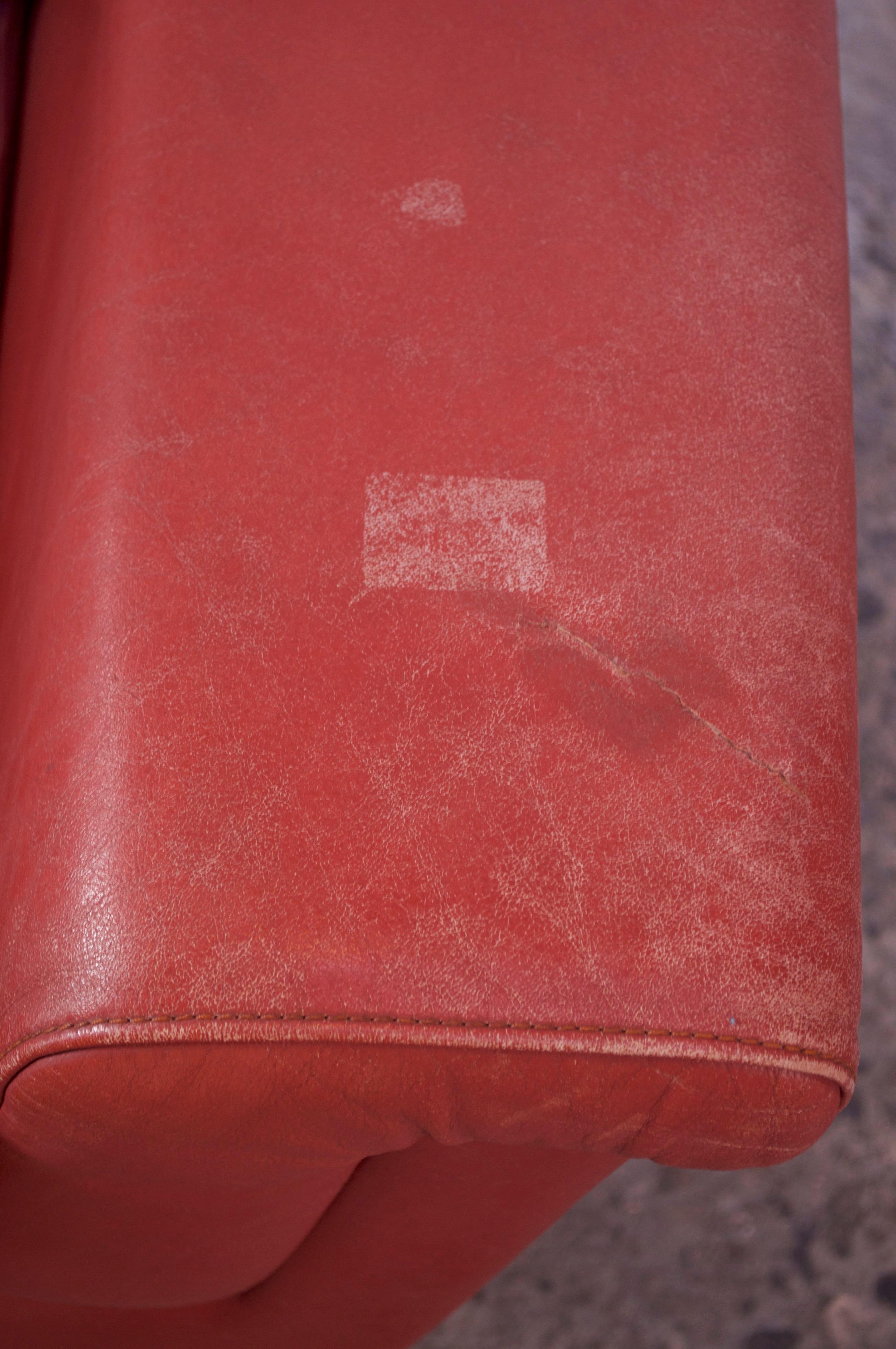 Pair of Danish Modern Lounge Chairs in Cinnabar Leather 11