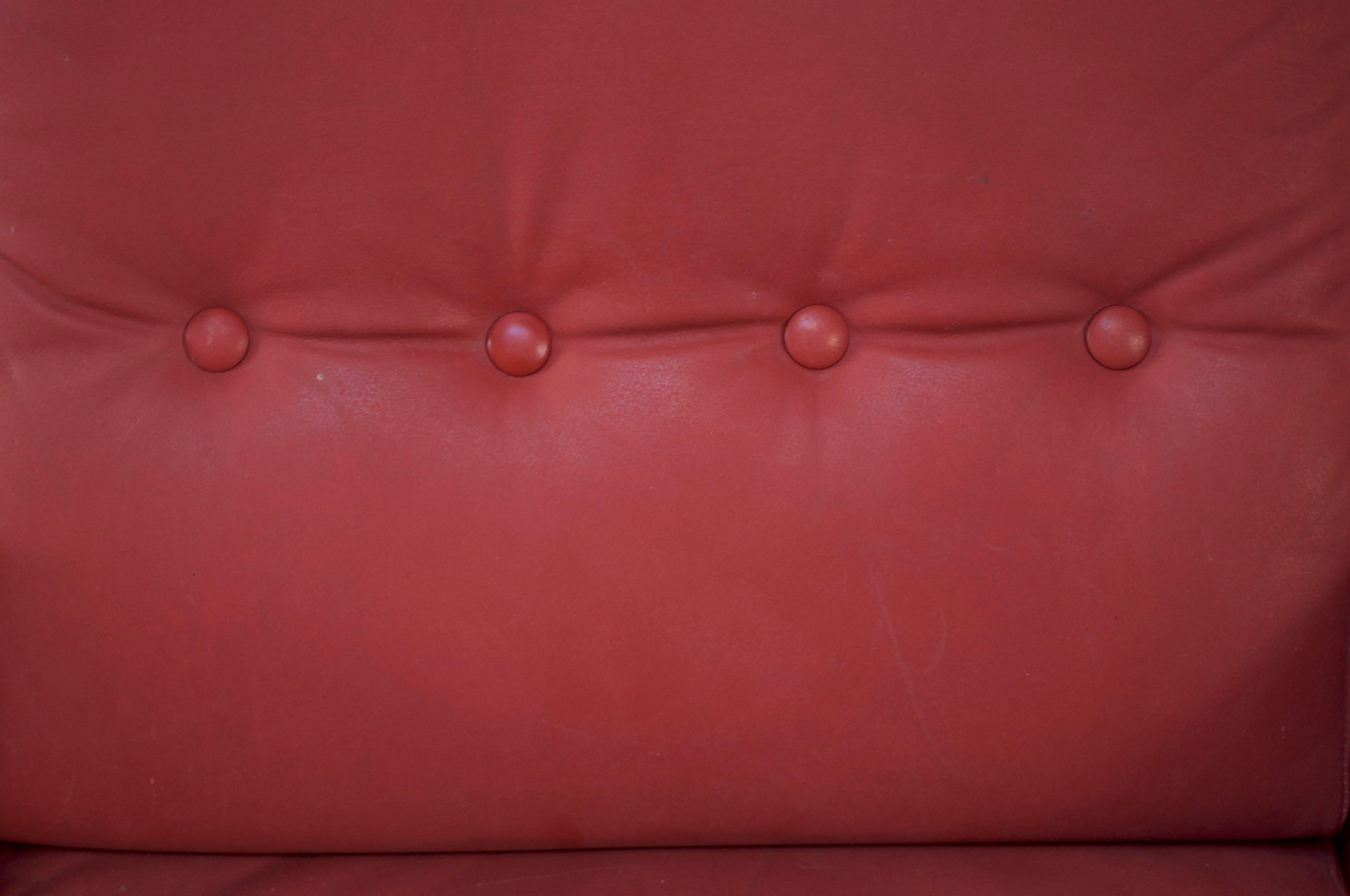 Pair of Danish Modern Lounge Chairs in Cinnabar Leather 13