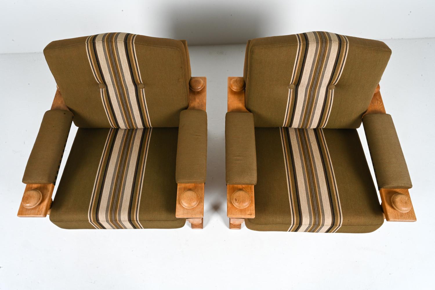 20th Century Pair of Danish Modern Lounge Chairs in Oak Henning Kjærnulf, 1960s