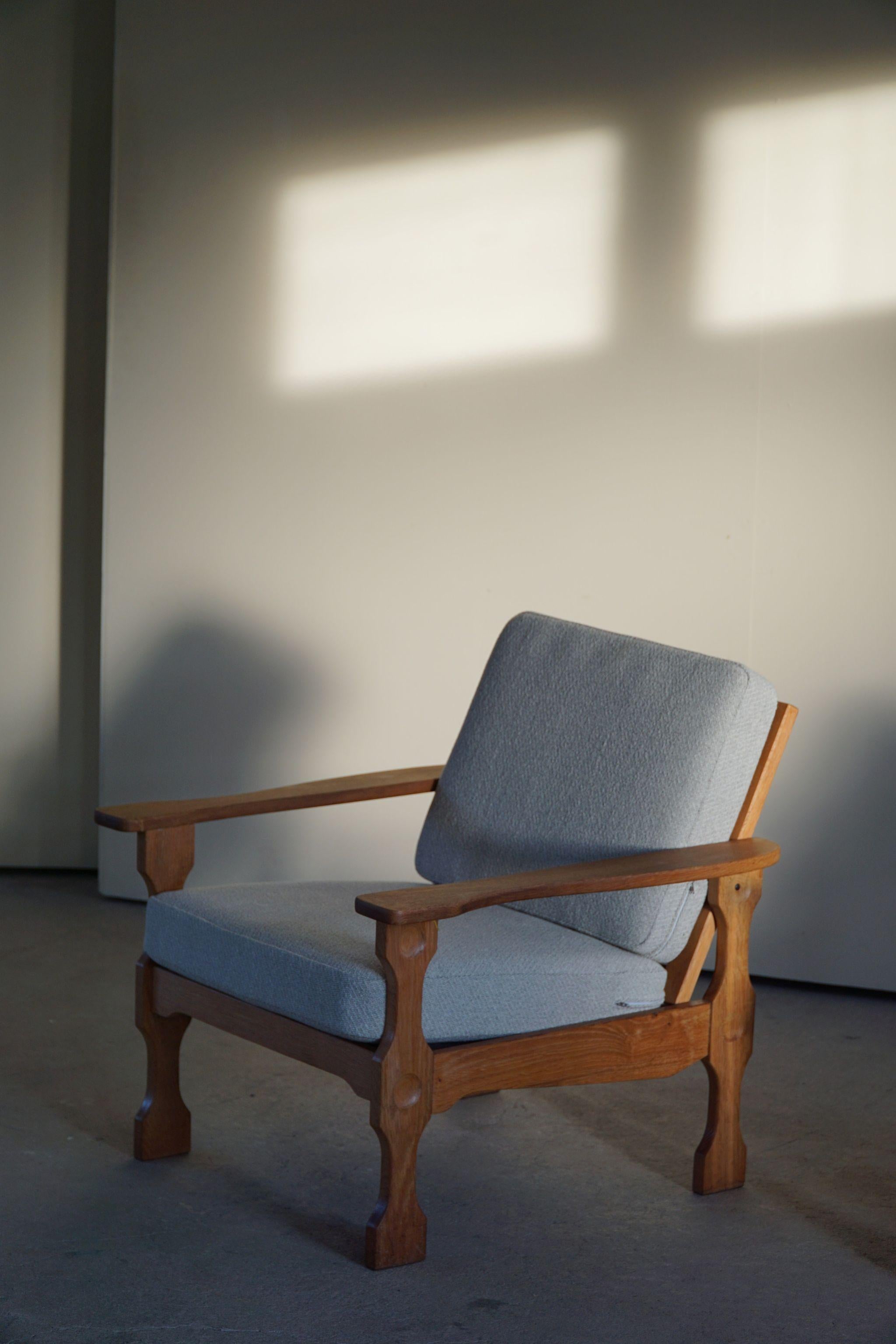 Pair of Danish Modern Lounge Chairs, Reupholstered, Henning Kjærnulf Style, 1960 For Sale 11