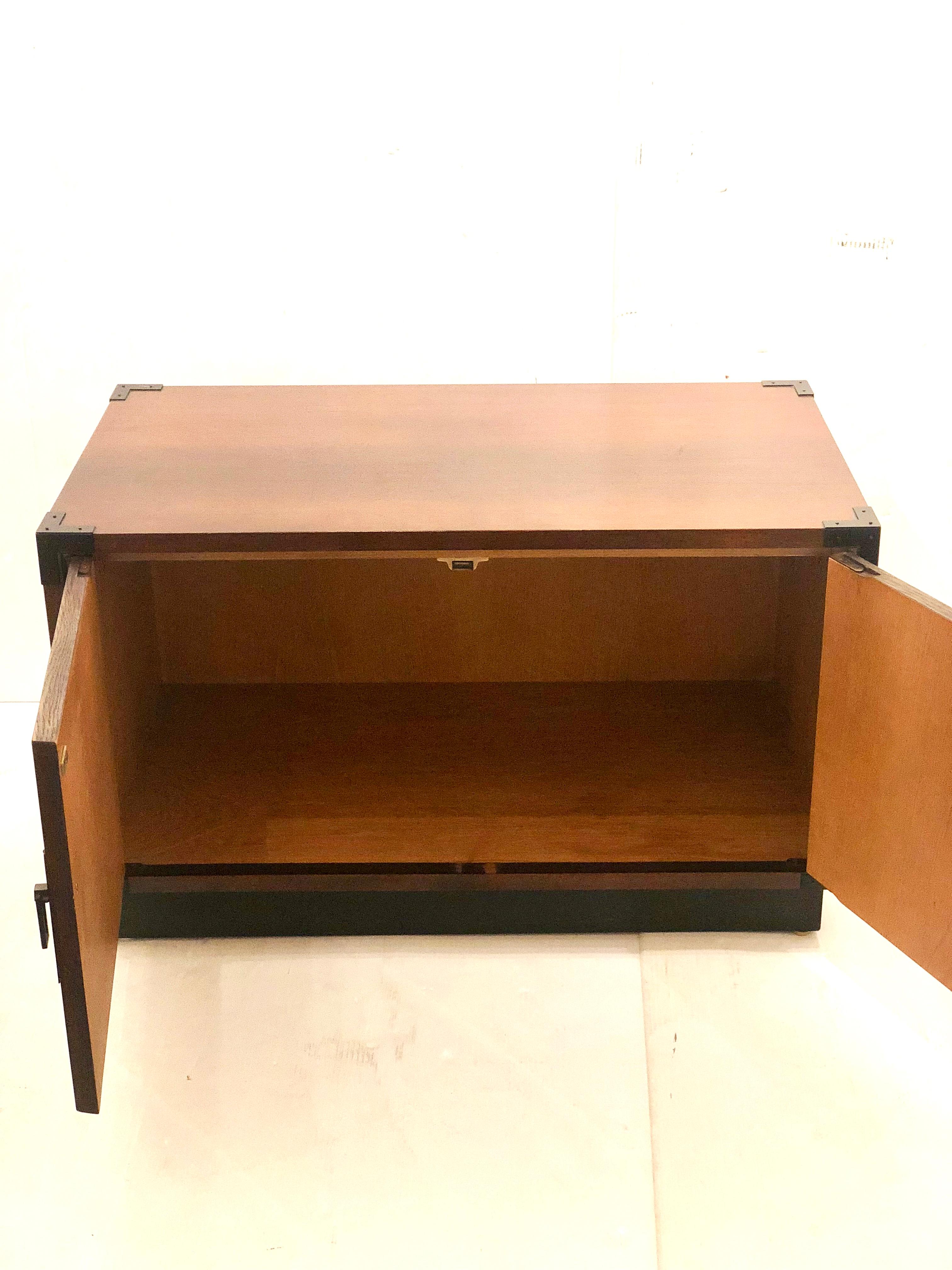 Pair of Danish Modern Low Rosewood Cabinets with Side Handles 1