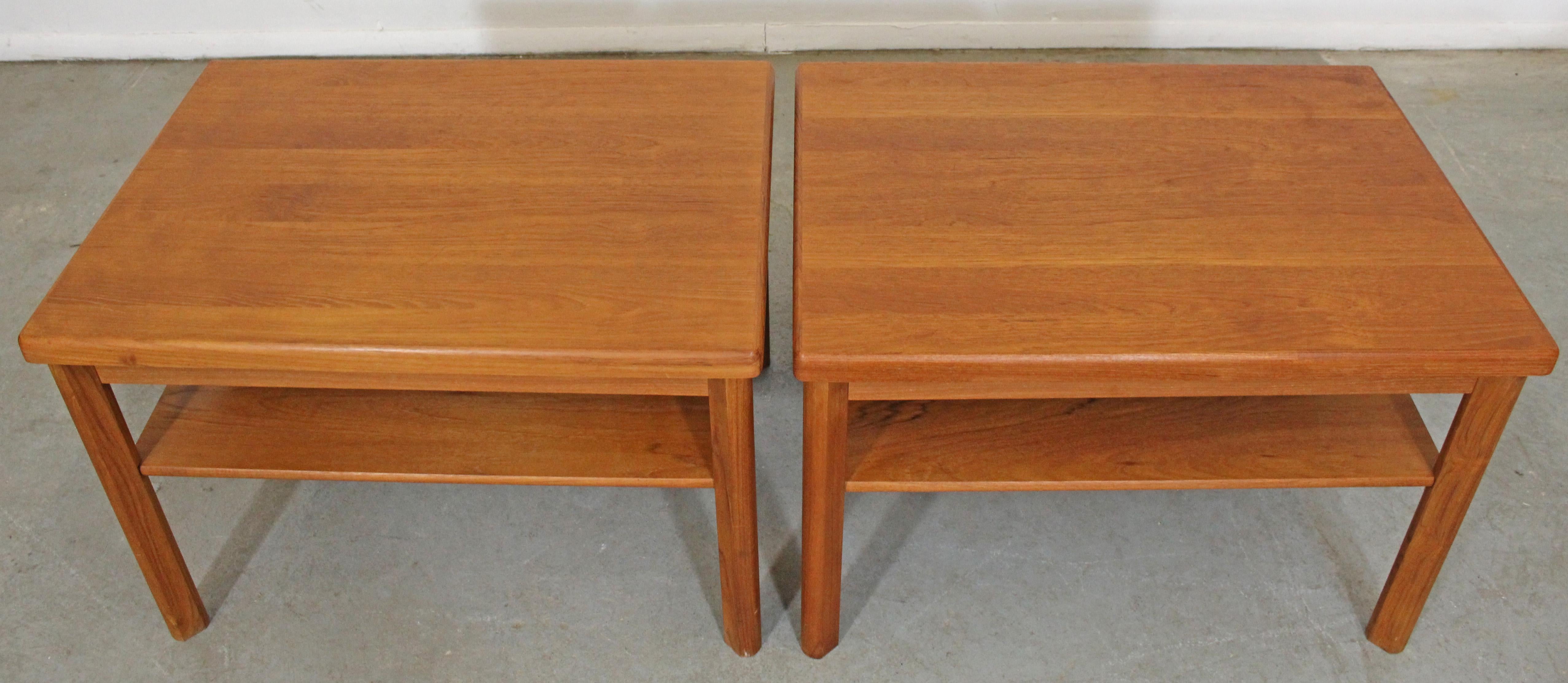 Scandinavian Modern Pair of Danish Modern Mobelfabrikken Toften Teak End Tables For Sale