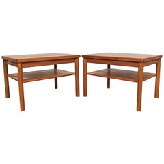 Coppia di tavolini moderni danesi Mobelfabrikken Toften in teak