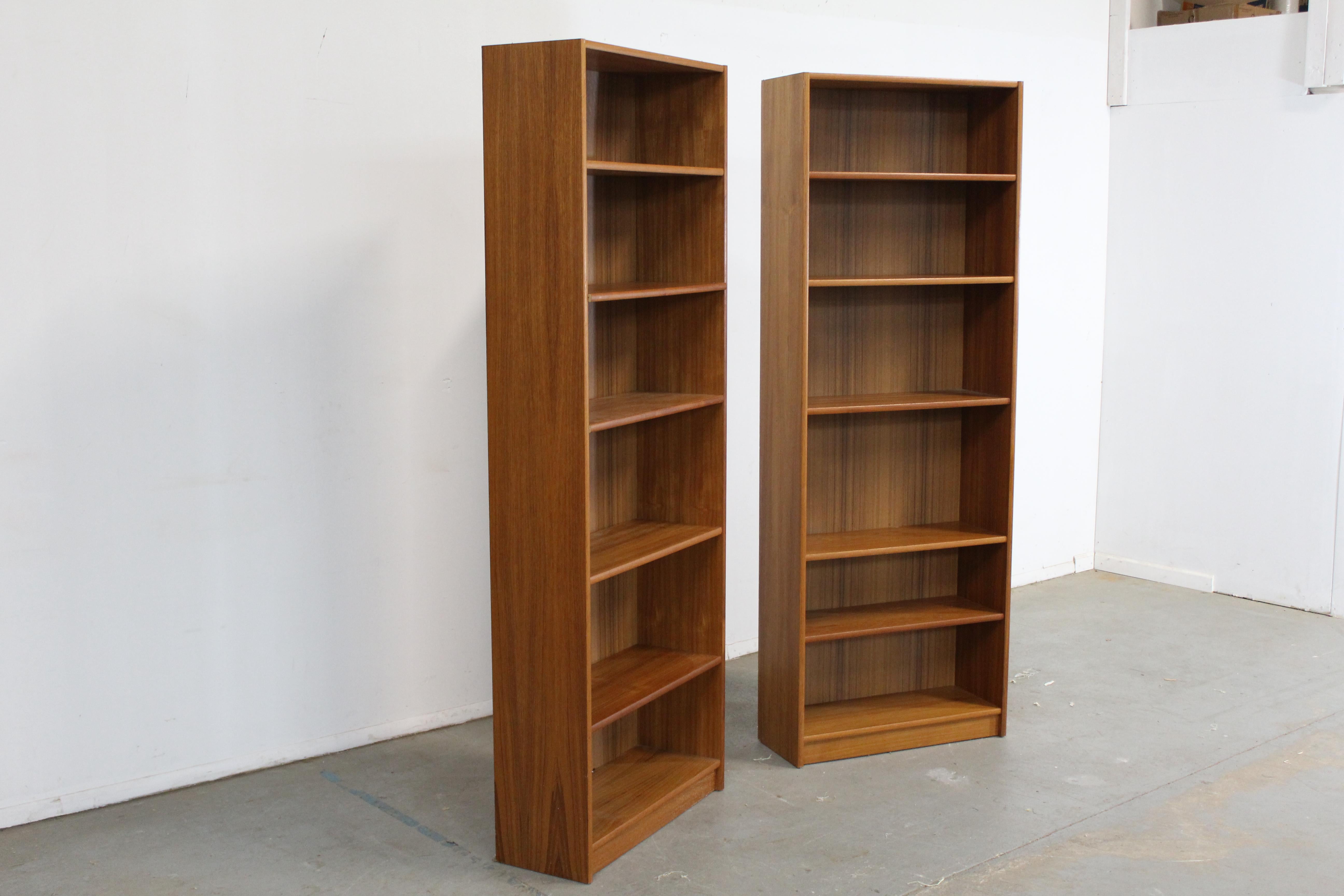 Scandinavian Modern Pair of Danish Modern Mobler Teak Tall Bookcases