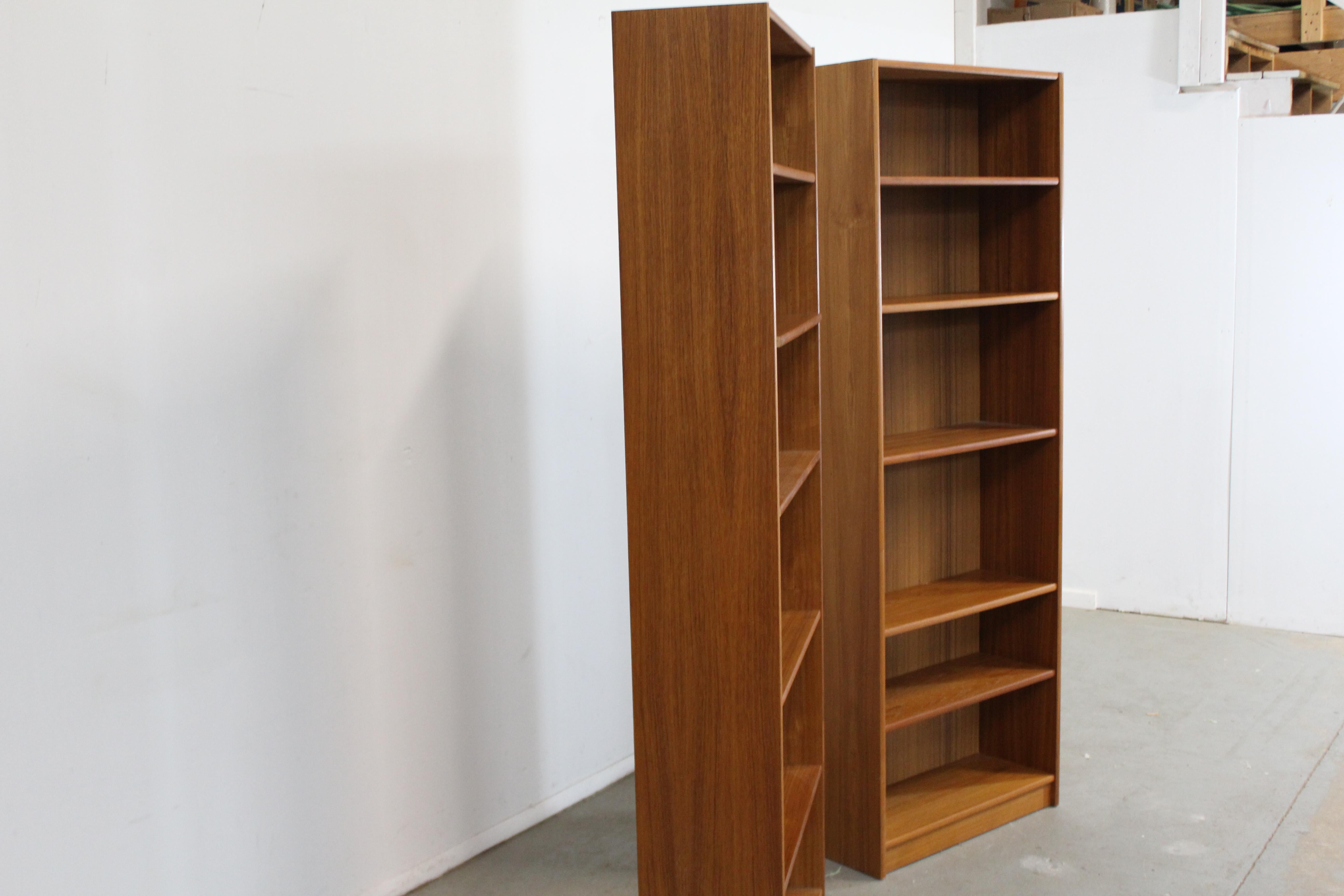 Pair of Danish Modern Mobler Teak Tall Bookcases In Good Condition In Wilmington, DE