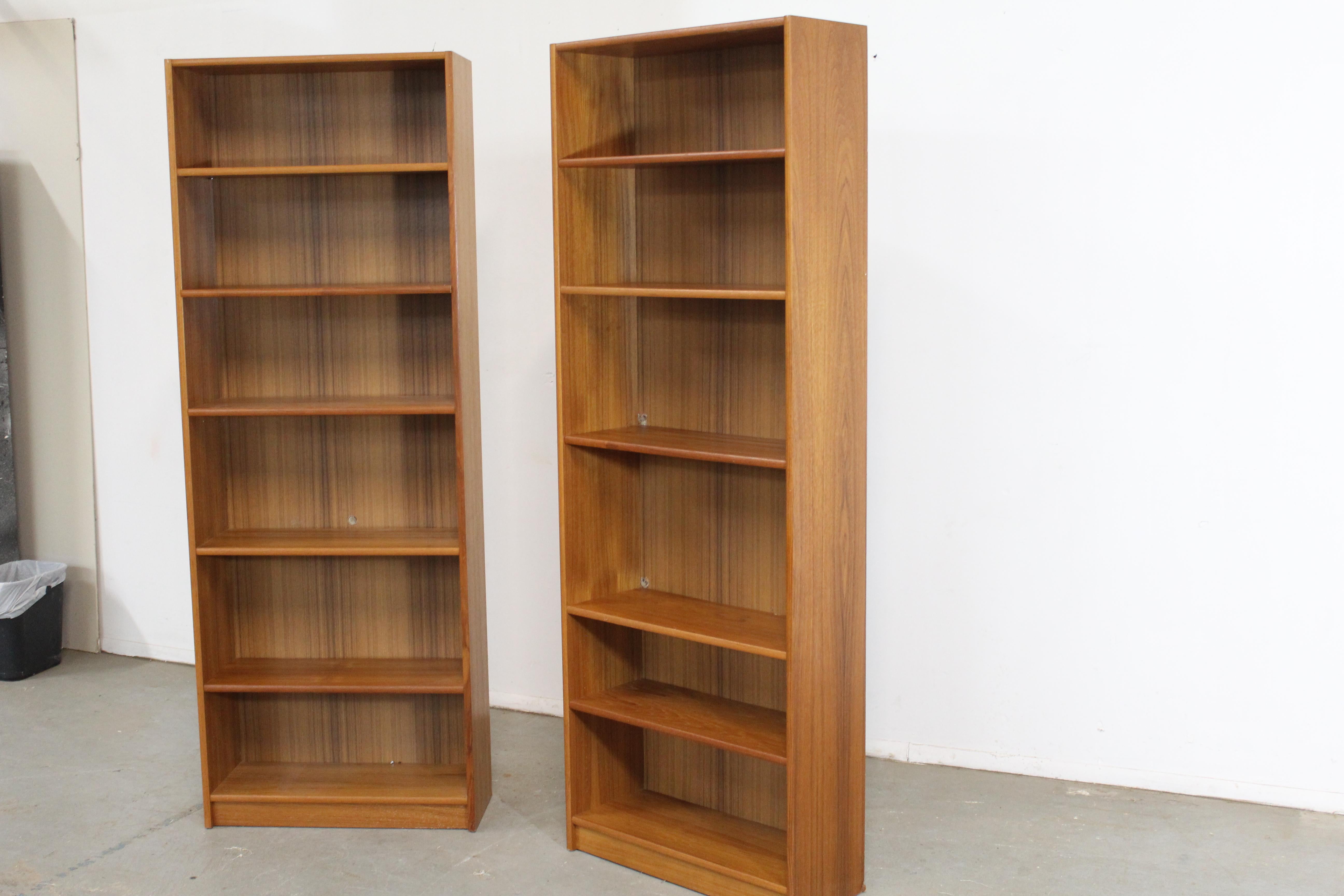 20th Century Pair of Danish Modern Mobler Teak Tall Bookcases