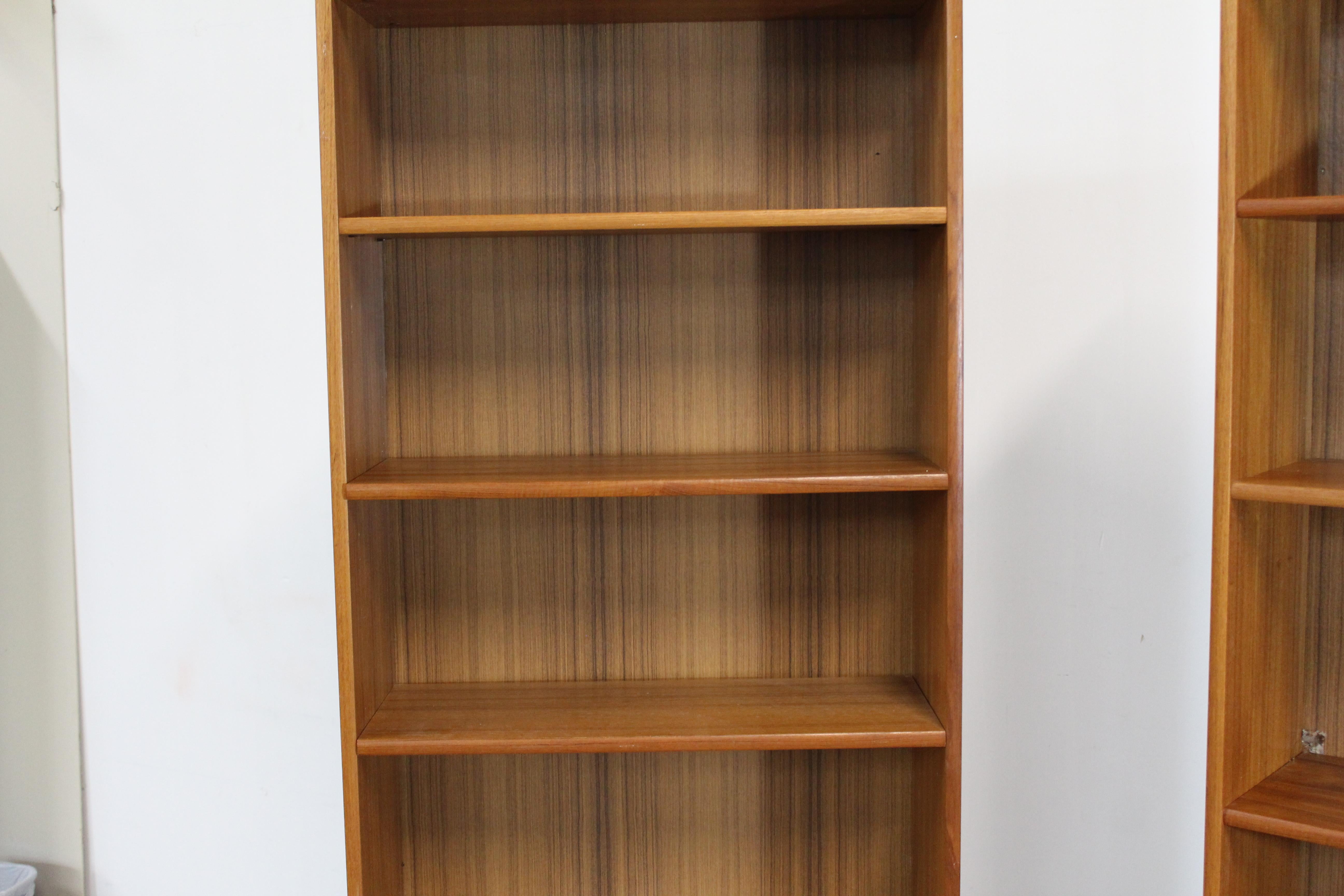 Pair of Danish Modern Mobler Teak Tall Bookcases 2