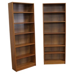 Retro Pair of Danish Modern Mobler Teak Tall Bookcases