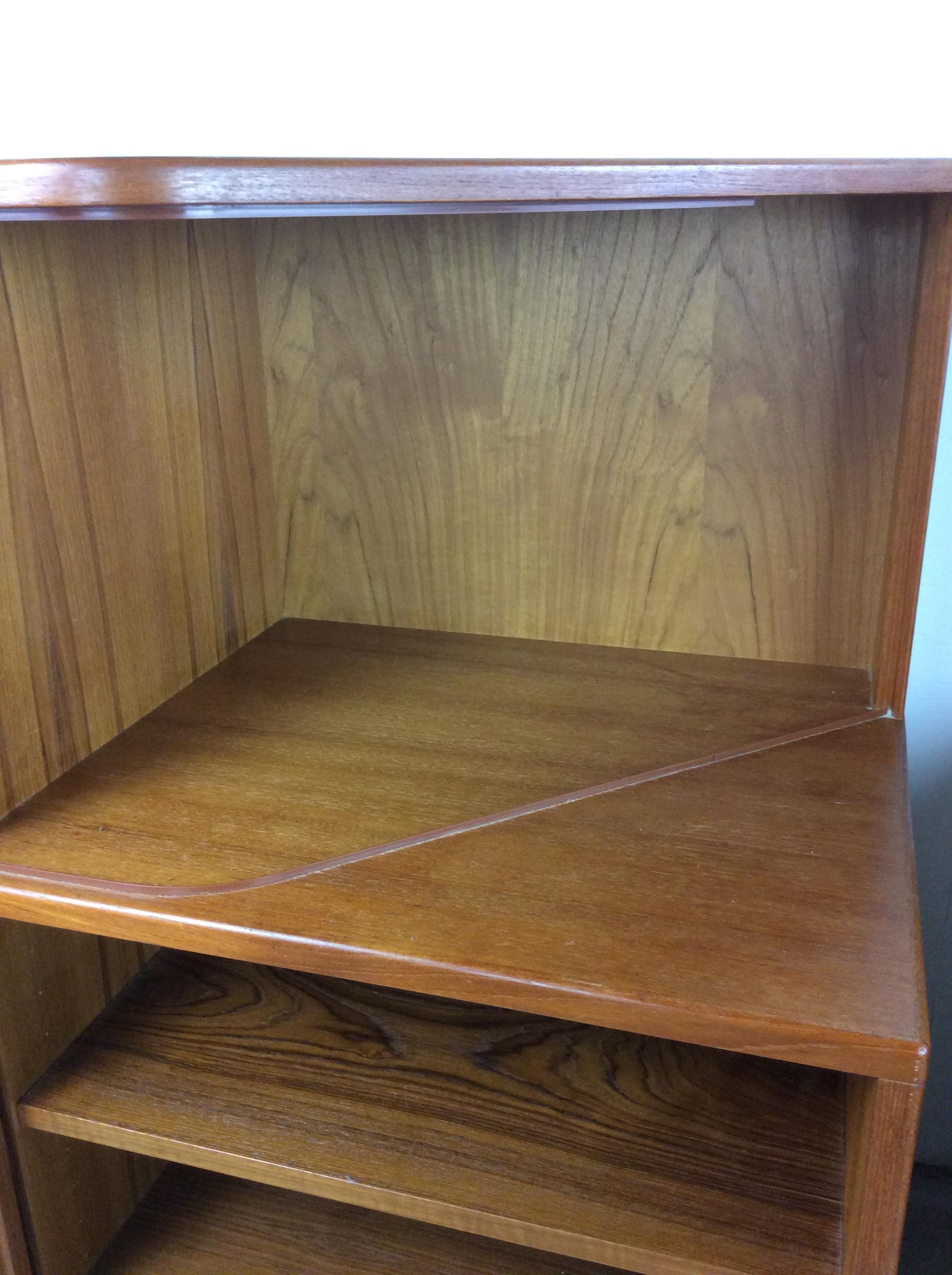 Pair of Danish Modern Nightstands with Tambour Doors In Good Condition In Freehold, NJ