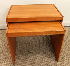 Pair of Danish Modern Nordisk Andels Eksport Teak Nesting Tables
