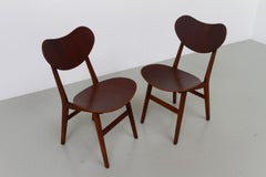 Pair of Danish Modern Oak and Teak Side Chairs, Denmark 1960s.