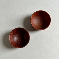 Pair of Danish Modern Oiled Teak Salt Cellars, Frantz Lyngby, circa 1960