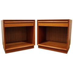 Pair of Danish Modern One Drawer Teak Nightstands