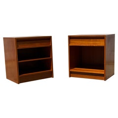 Pair of Danish Modern One Drawer Teak Nightstands