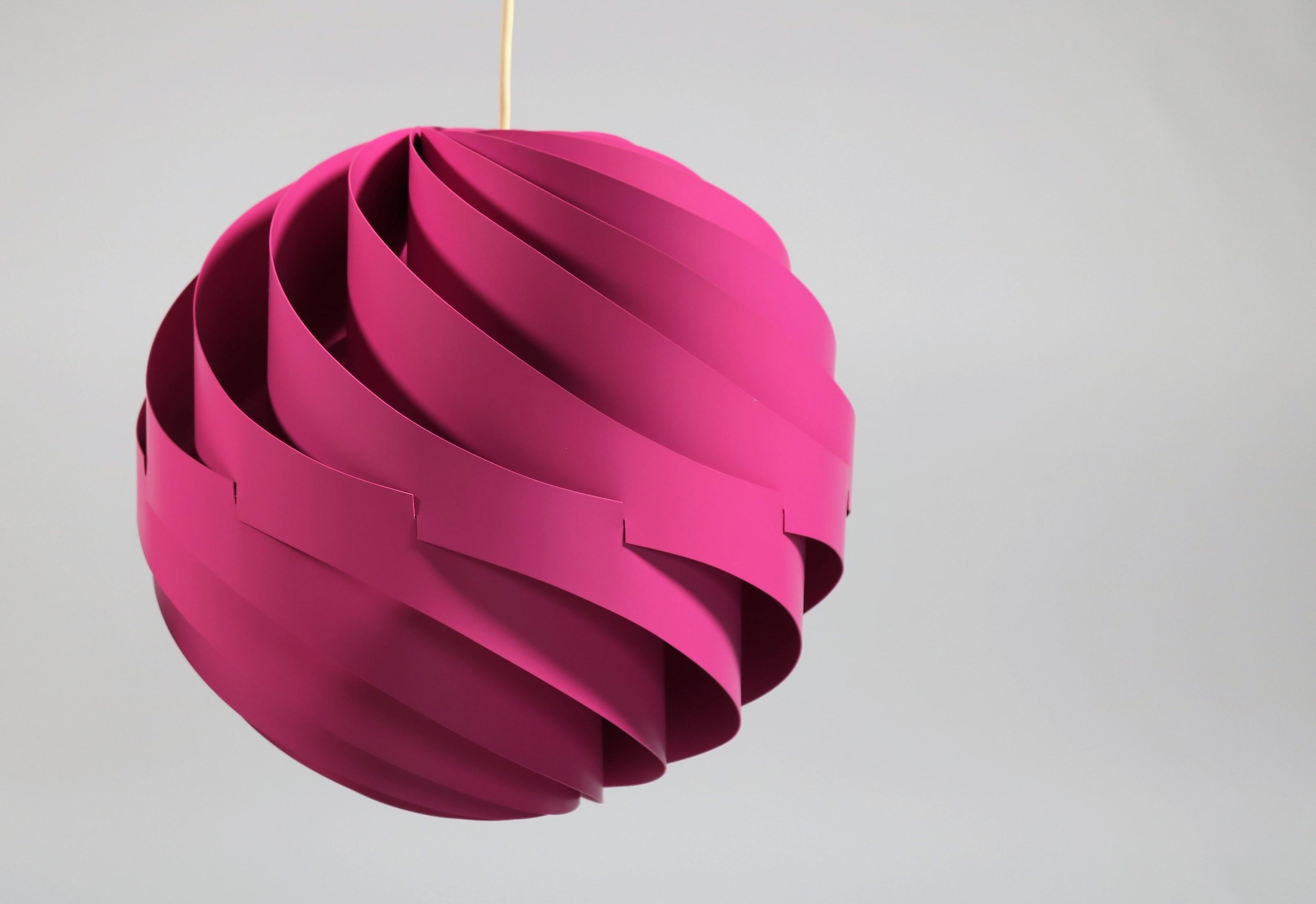 Scandinavian Modern Pair of Danish Modern Pink Pendants Model Turbo 1 by Louis Weisdorf for Lyfa