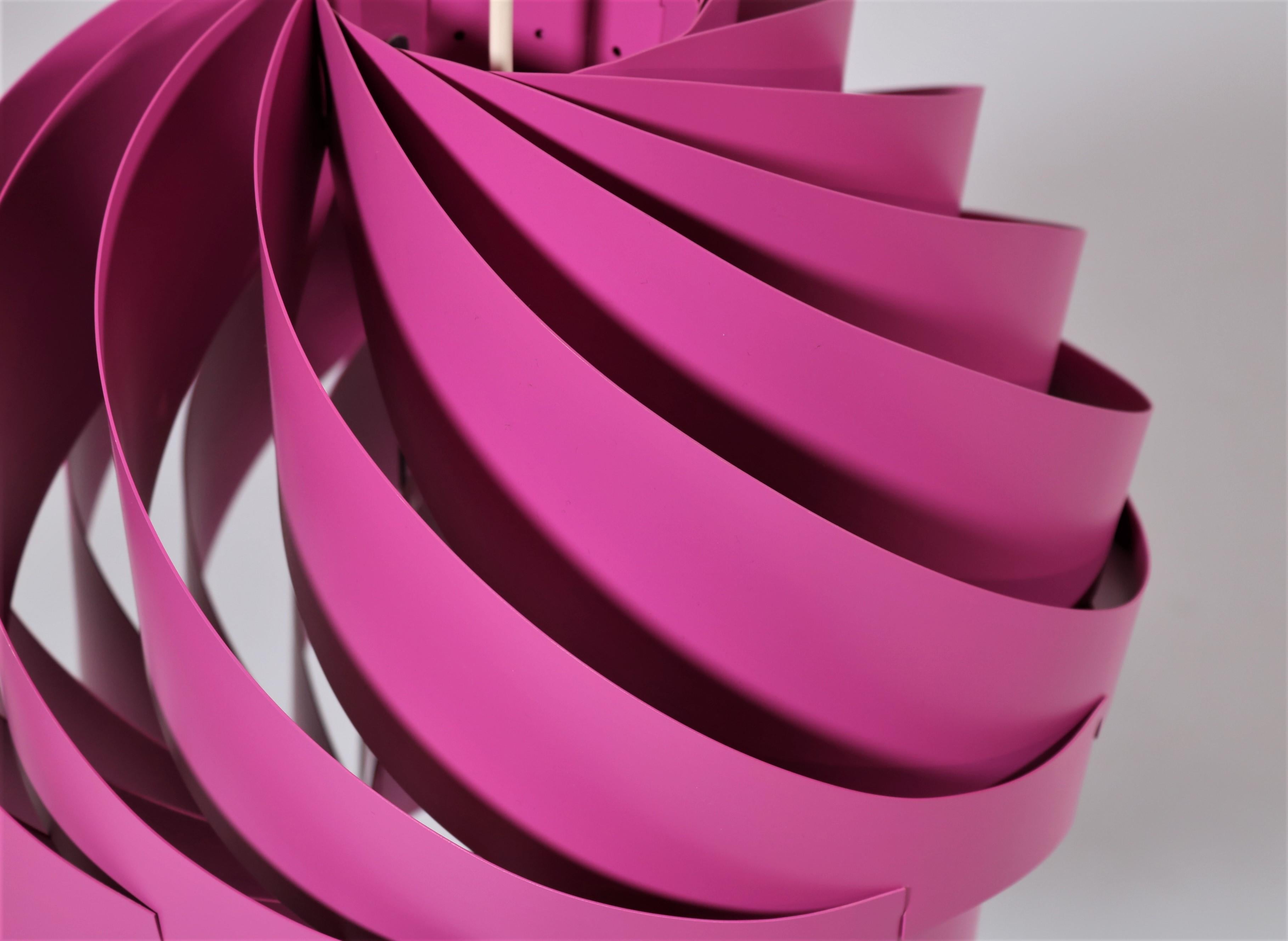 Mid-20th Century Pair of Danish Modern Pink Pendants Model Turbo 1 by Louis Weisdorf for Lyfa