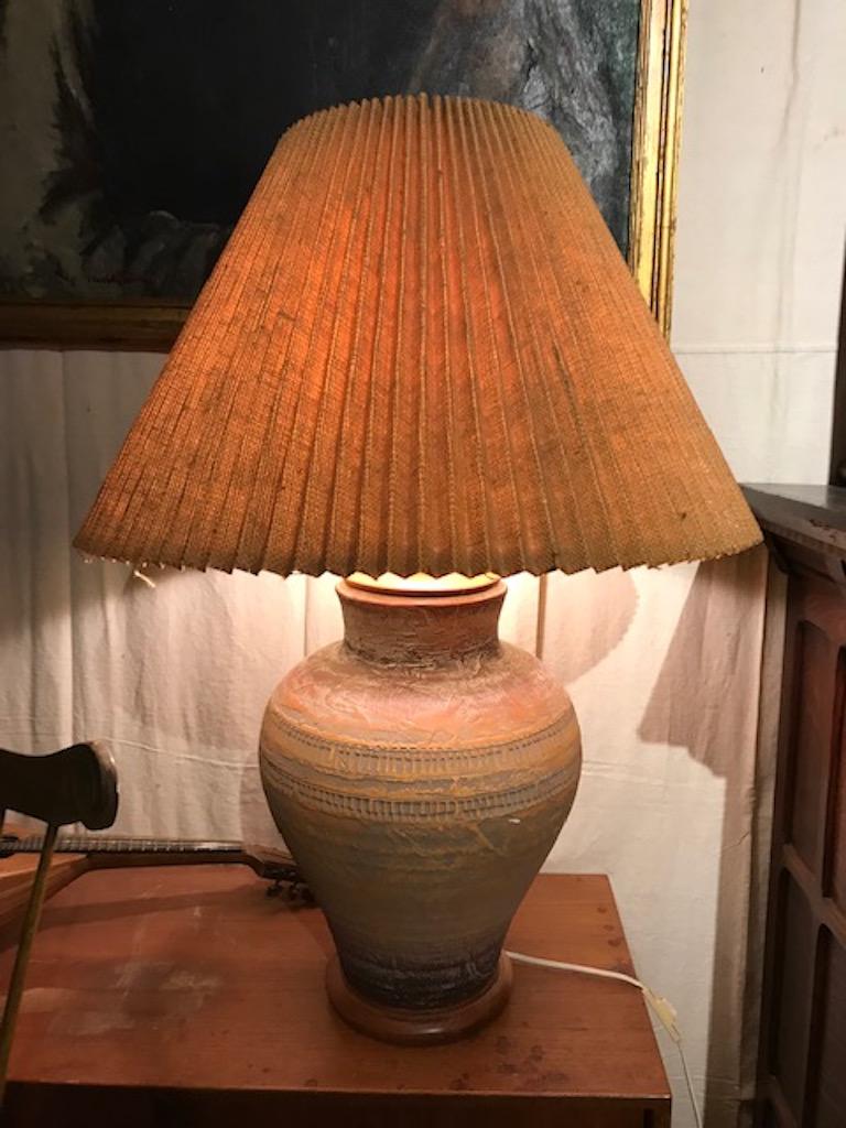 Scandinavian Modern Pair of Danish Modern Pottery Lamps