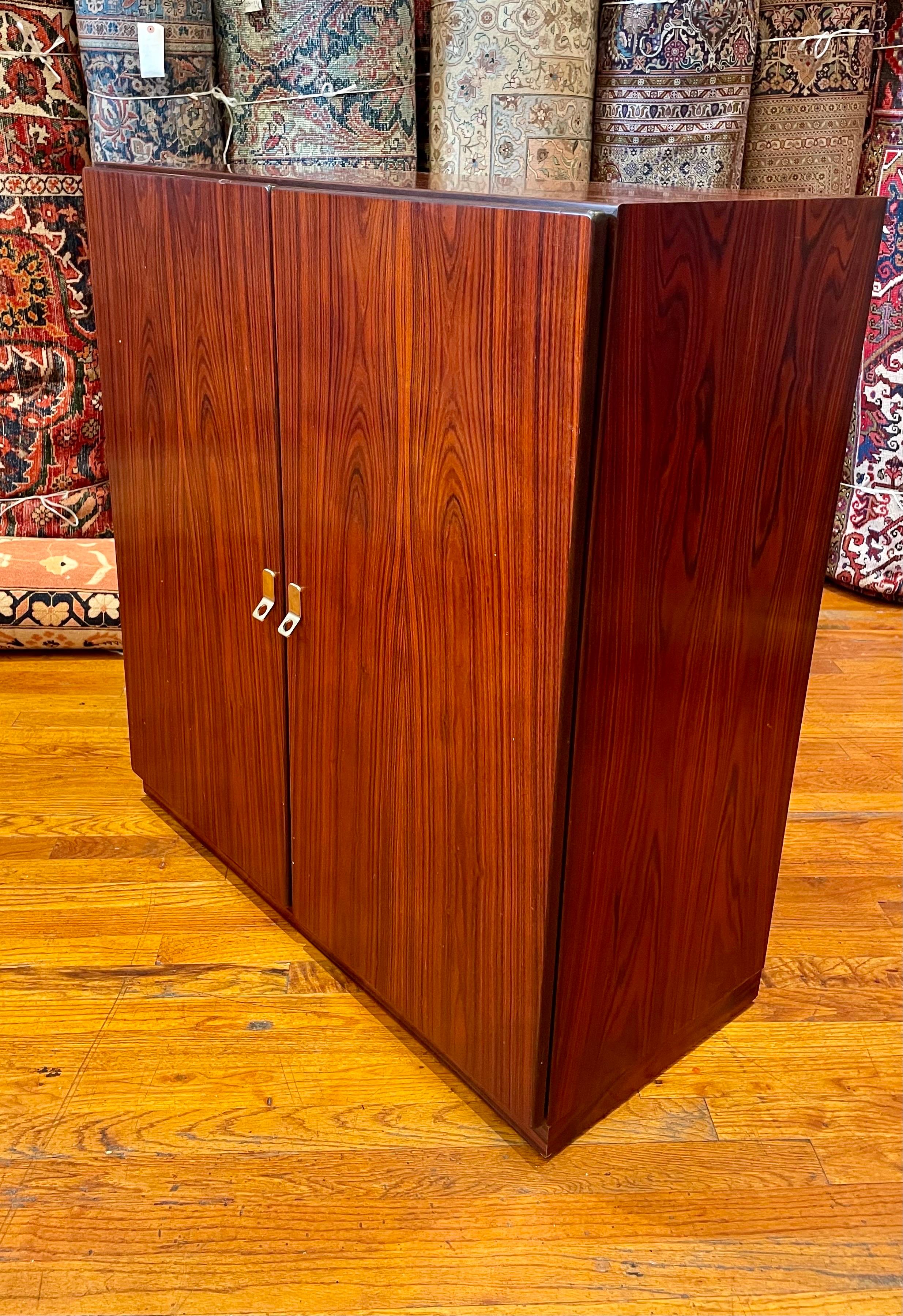 Pair of Danish Modern Rosewood Cabinets by Brouer Furniture For Sale 1