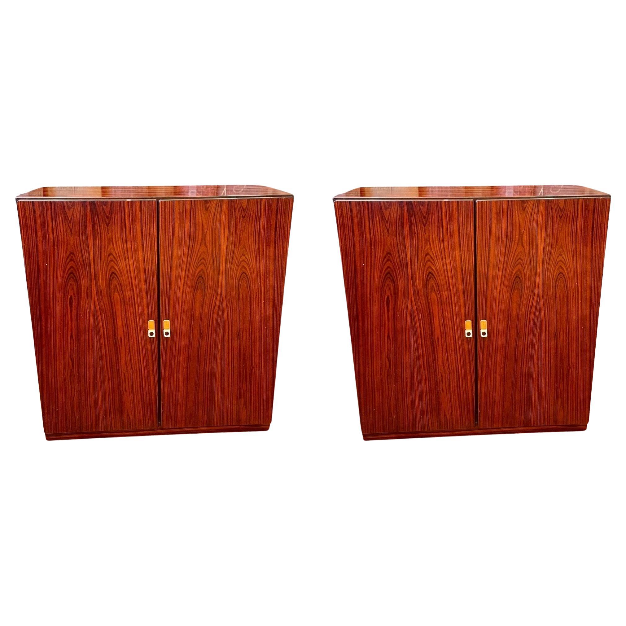 Pair of Danish Modern Rosewood Cabinets by Brouer Furniture