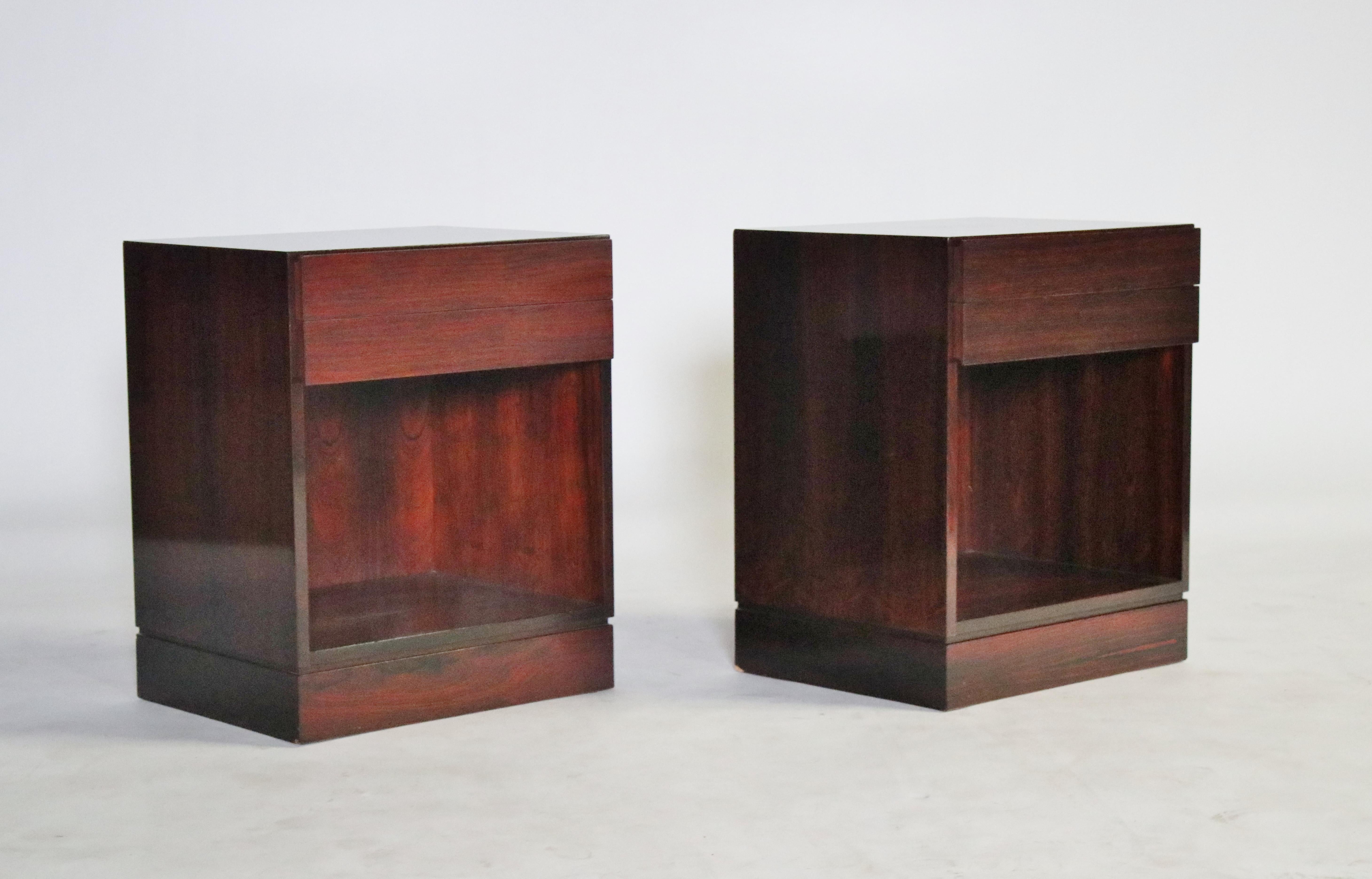 Pair of Danish Modern Rosewood Nightstands 3