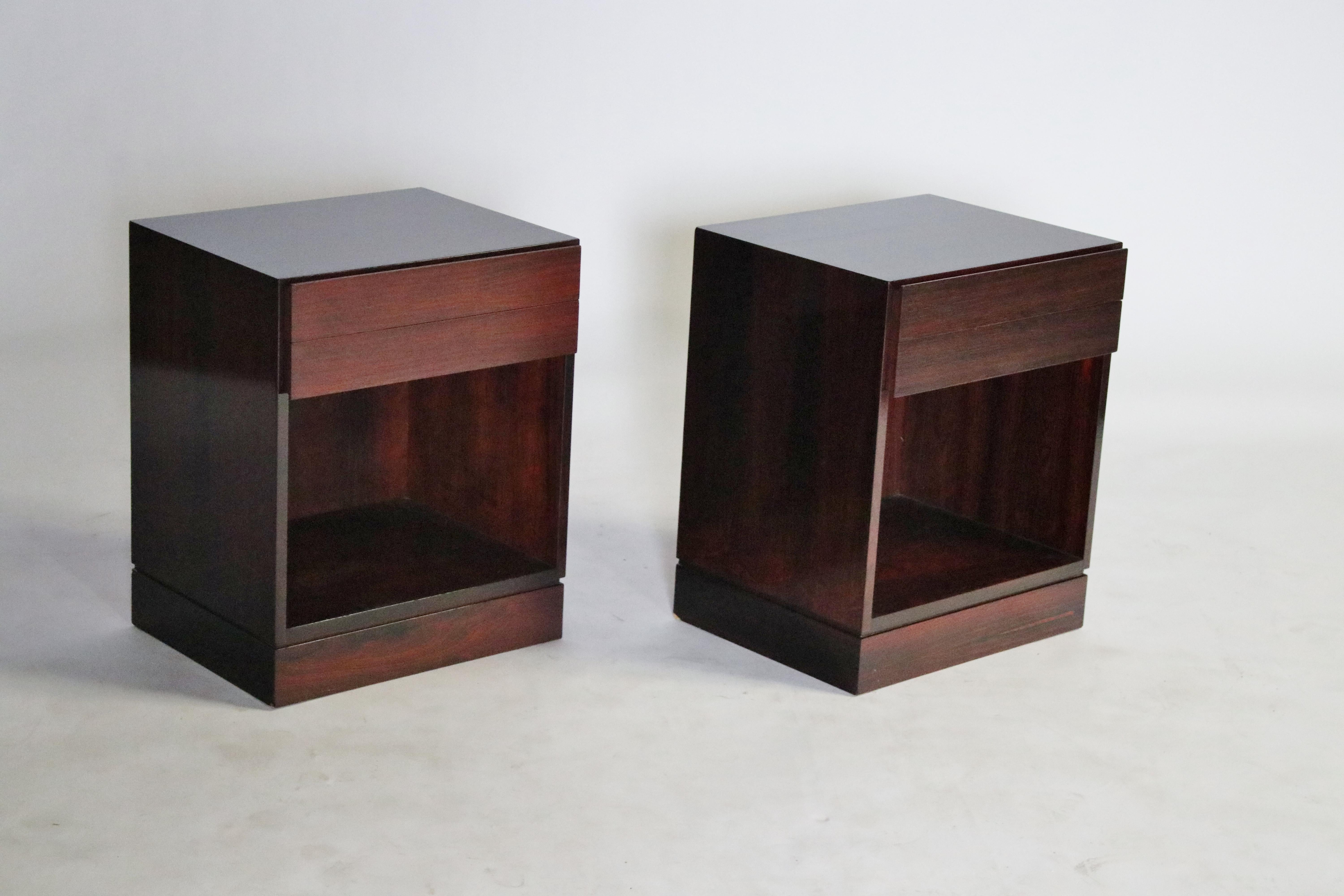 Pair of Danish Modern Rosewood Nightstands 4