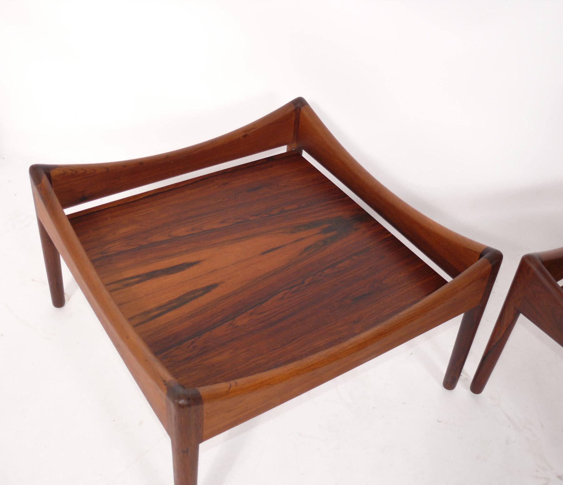 Mid-Century Modern Pair of Danish Modern Rosewood Tables by Kristian Vedel For Sale