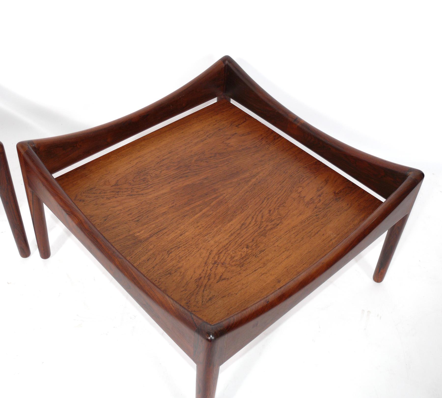 Pair of Danish Modern Rosewood Tables by Kristian Vedel In Good Condition For Sale In Atlanta, GA
