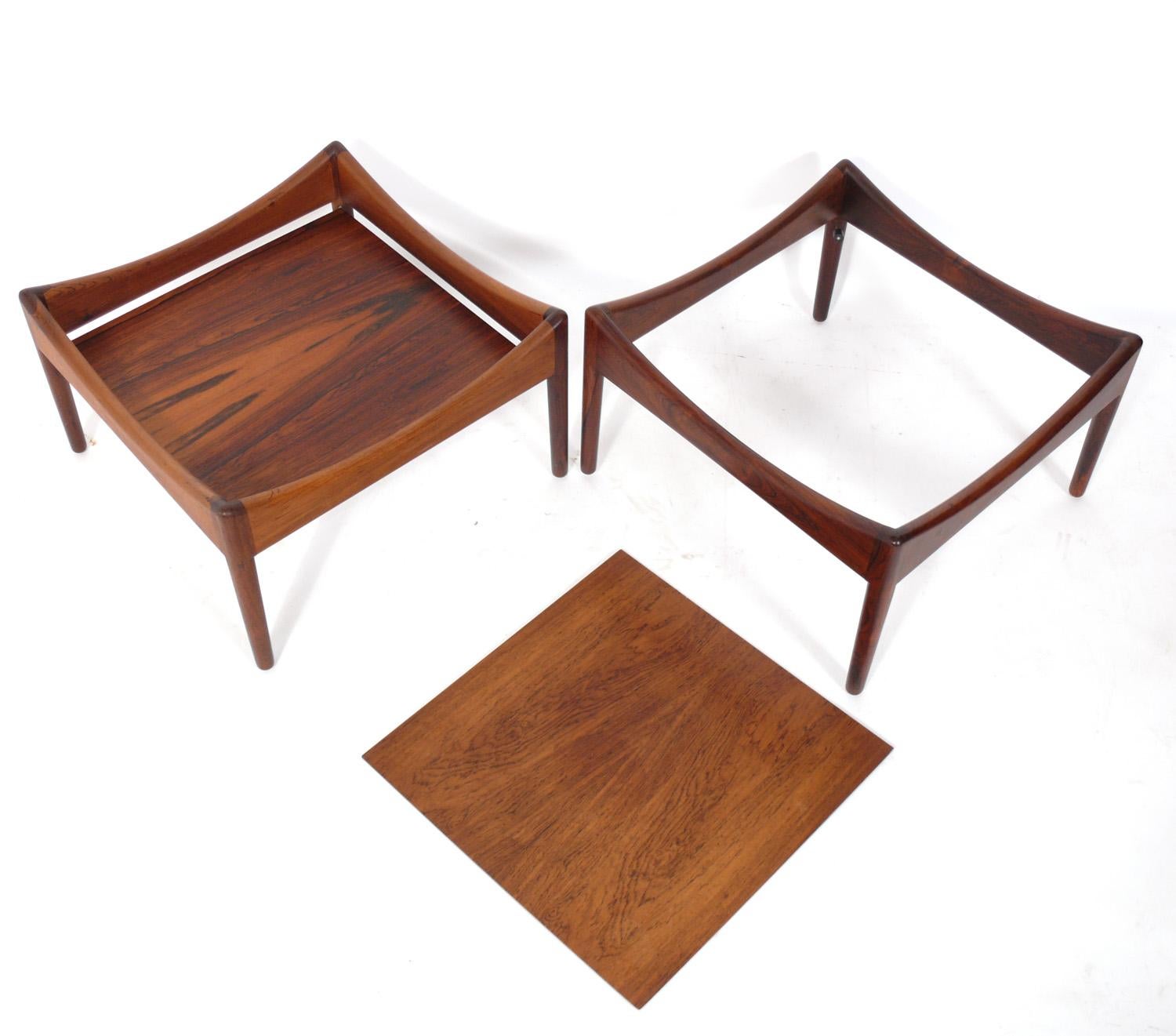 Mid-20th Century Pair of Danish Modern Rosewood Tables by Kristian Vedel For Sale