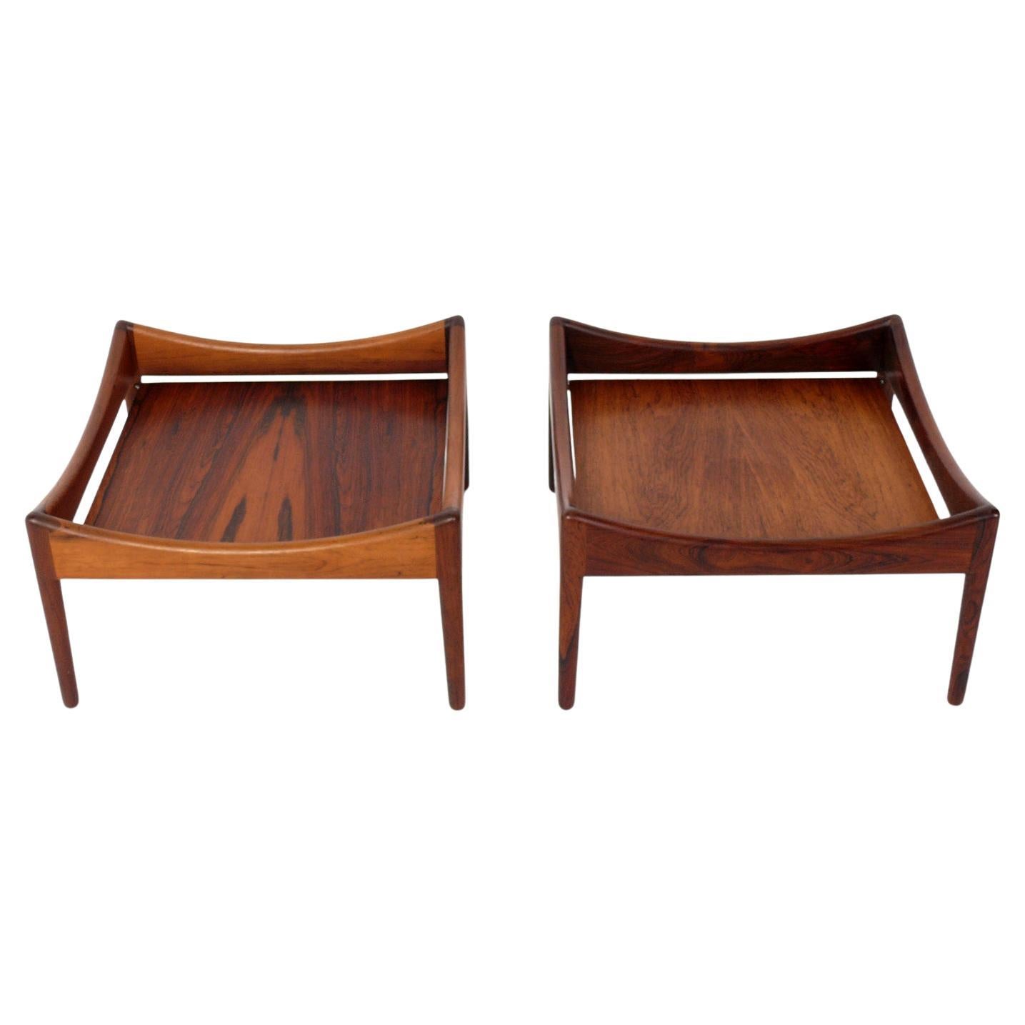 Pair of Danish Modern Rosewood Tables by Kristian Vedel For Sale