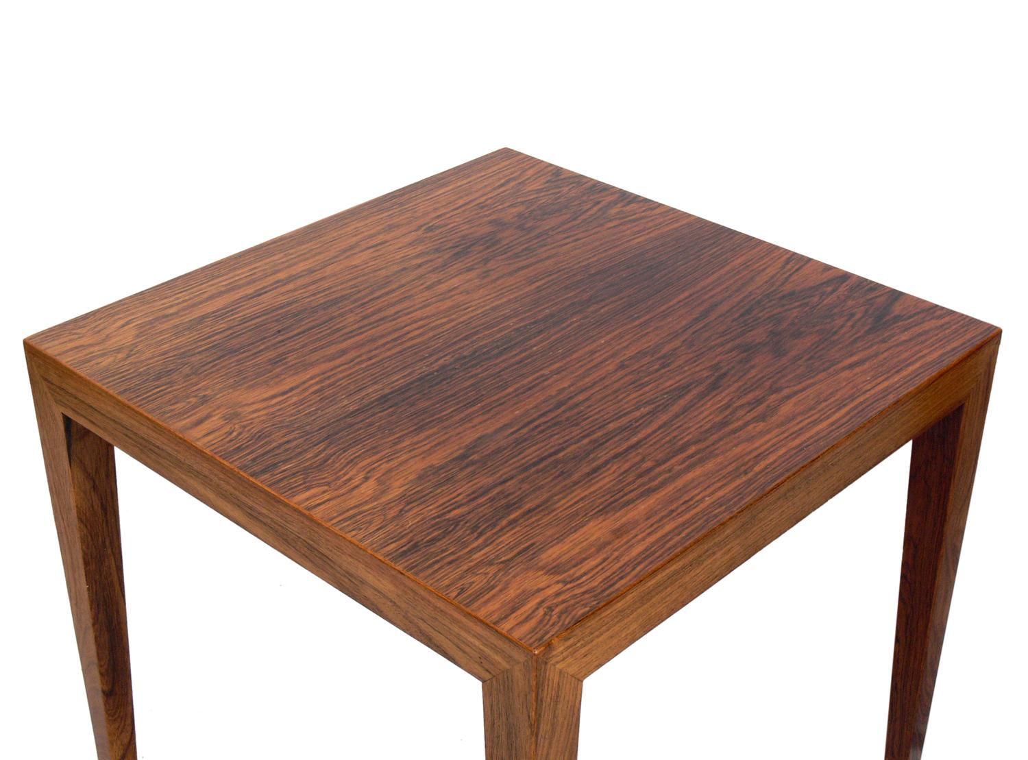 Pair of Danish Modern Rosewood Tables by Severin Hansen In Good Condition In Atlanta, GA