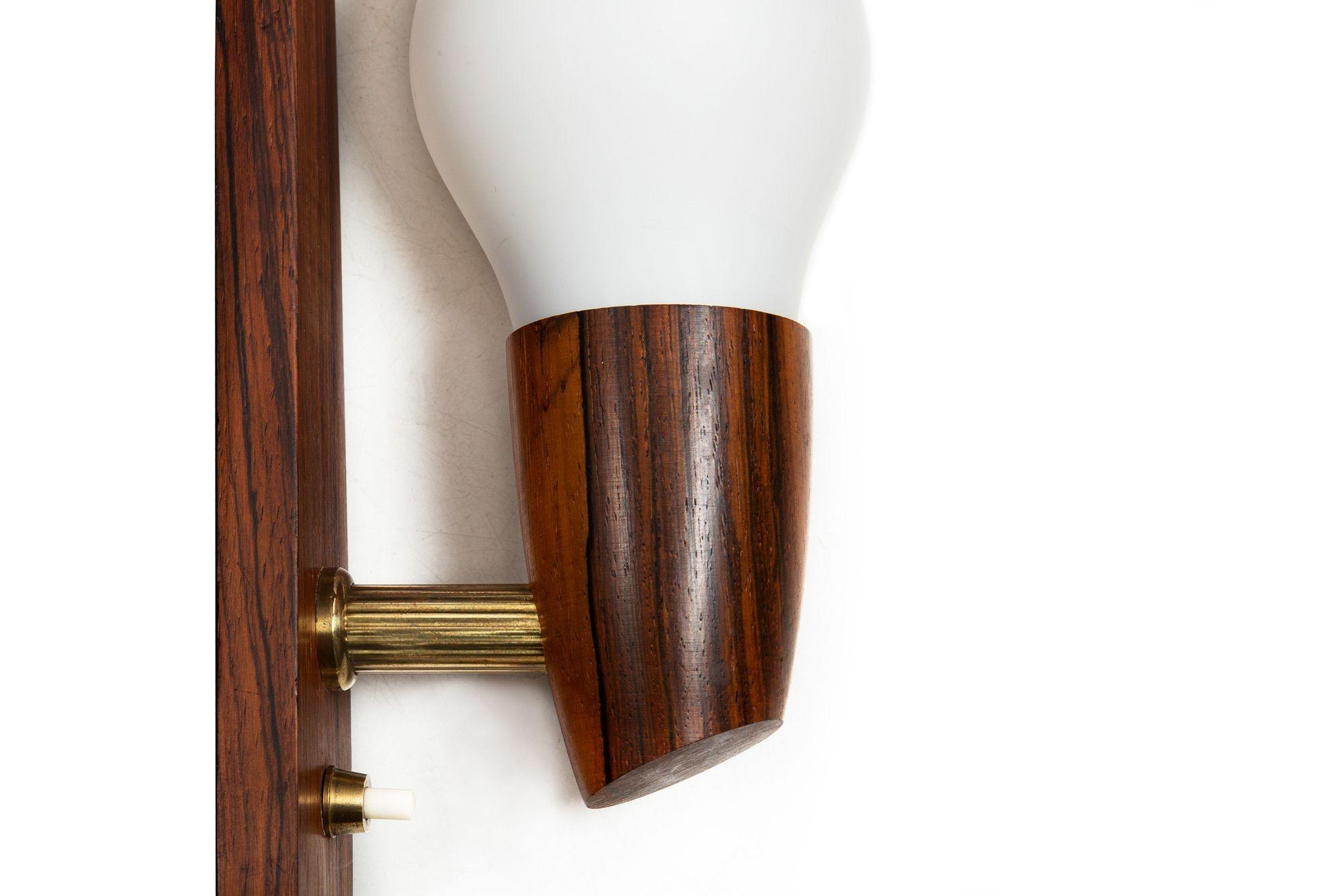 Pair of Danish Modern Rosewood Wall Sconces by Vitrika circa 1970s For Sale 1