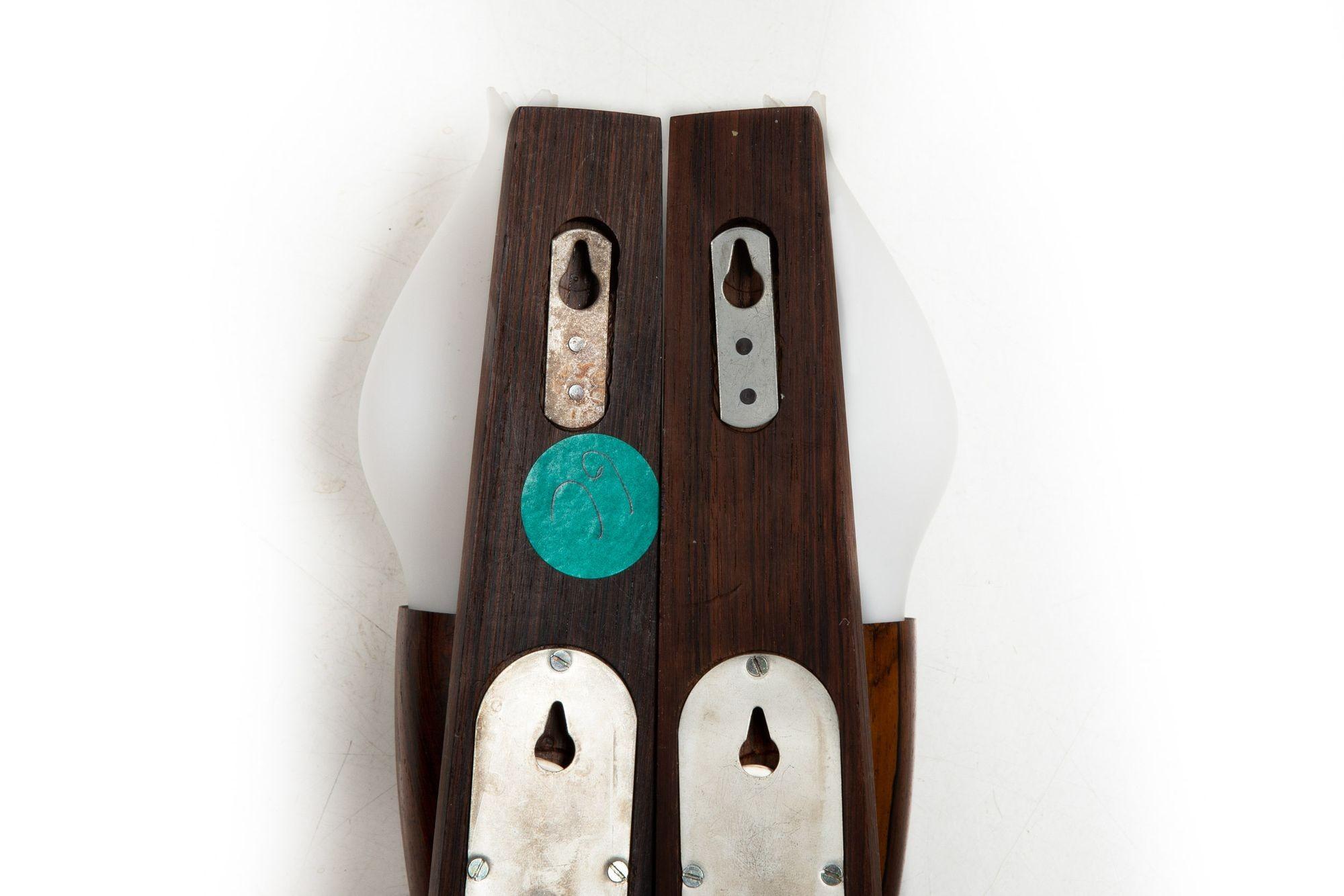Pair of Danish Modern Rosewood Wall Sconces by Vitrika circa 1970s For Sale 2