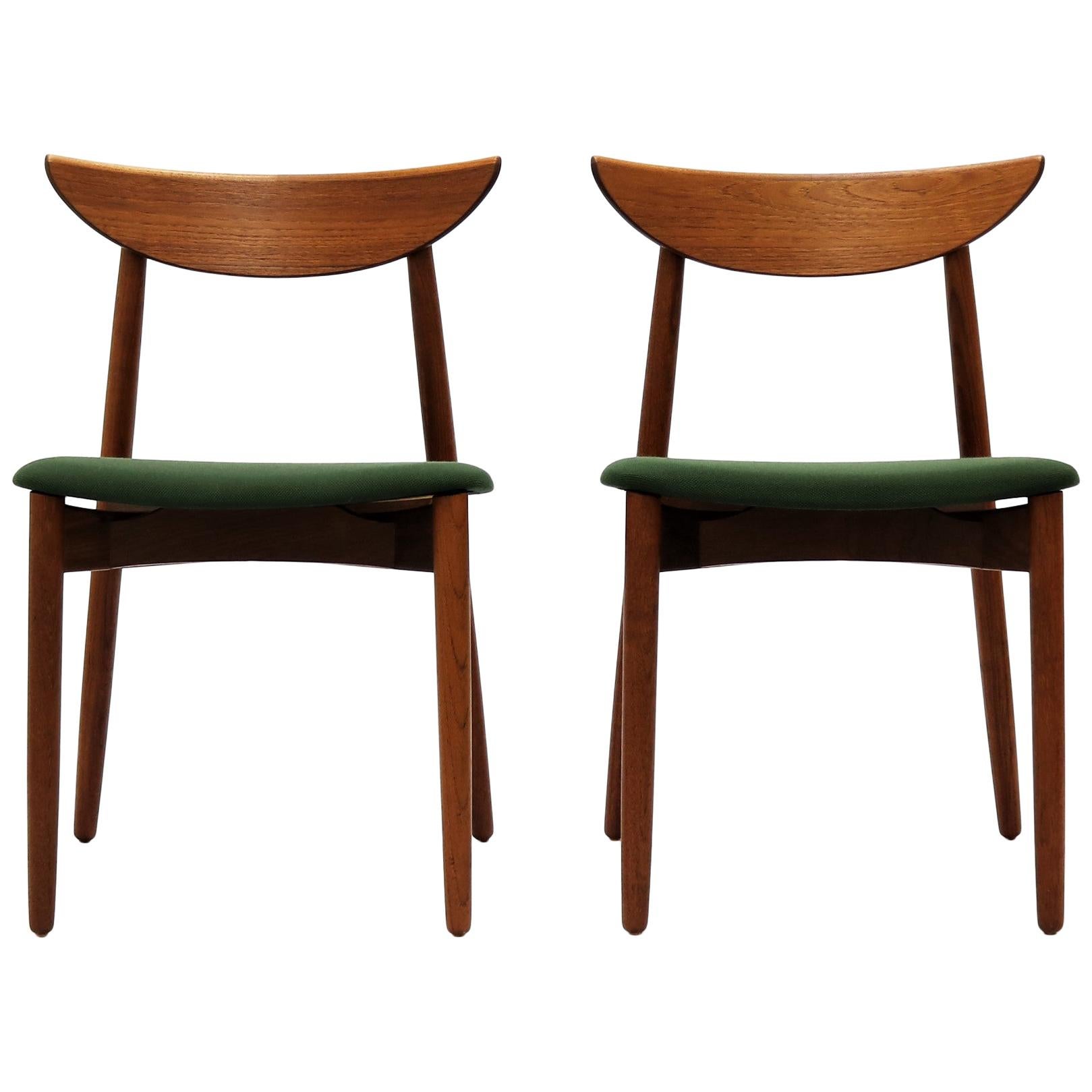 Pair of Danish Modern Side Chairs Model 58 in Teak by Harry Østergaard, 1950s