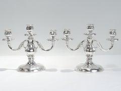 Pair of Danish Modern Silver-Plated Candelabra/Candlesticks by Carl Christiansen