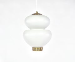 Paire de suspensions danoises modernes en verre « Snowball » de Bent Karlby pour LYFA, années 1940