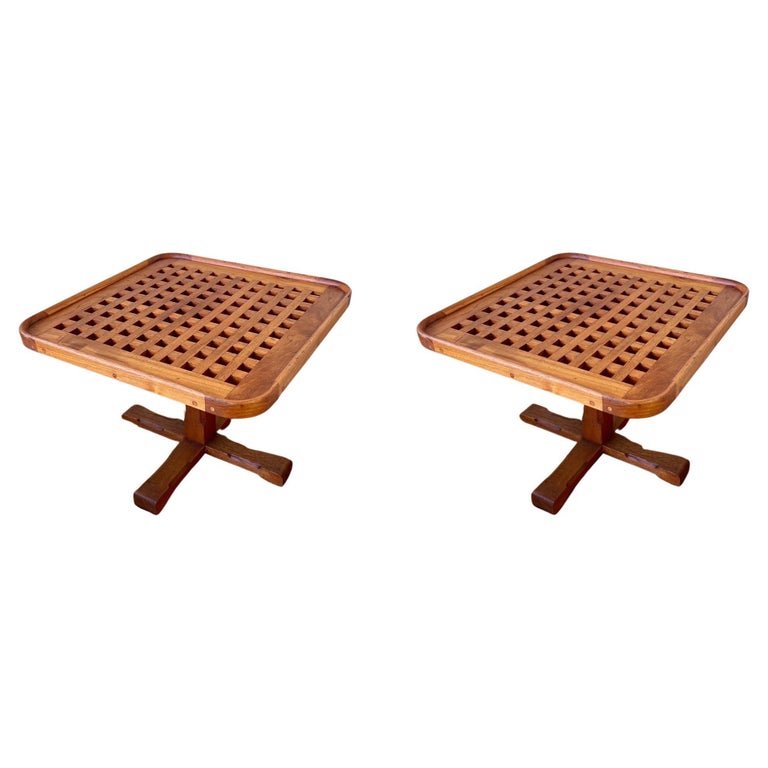Pair of Danish Modern Solid Teak End / Cocktail Tables For Sale at 1stDibs