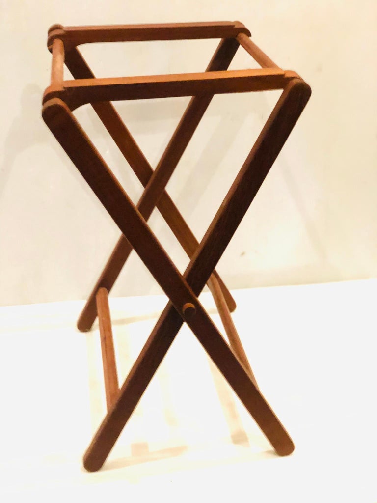 Pair of Danish Modern Solid Teak Folding TV Trays / Tables at 1stDibs