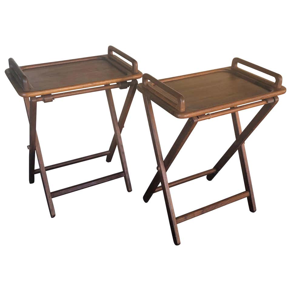 Pair of Vintage Modern Lucite and Chrome Folding Tray Tables at 1stdibs
