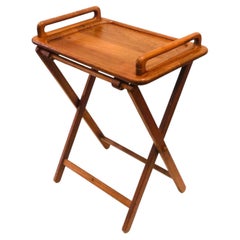 Pair of Danish Modern Solid Teak Folding TV Trays / Tables