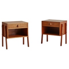 Pair of Danish Modern Solid Wood Nightstands, Denmark Mid 20th Century