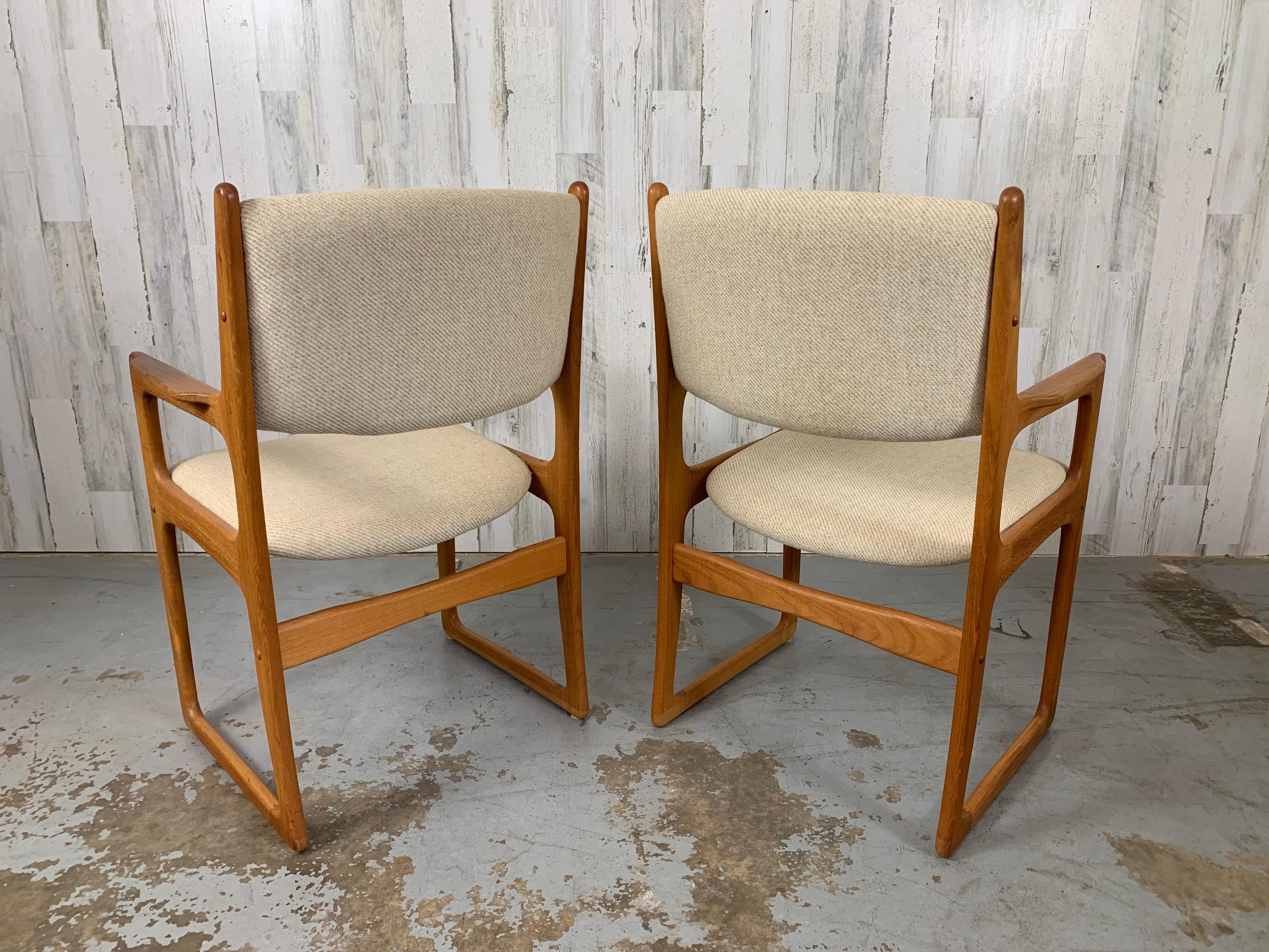 Upholstery Pair of Danish Modern Style Armchairs For Sale