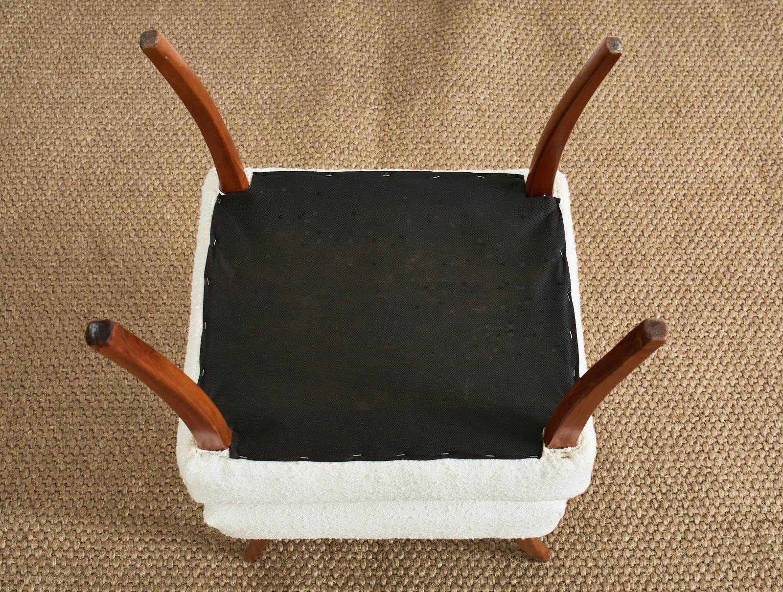 Pair of Danish Modern Style Boucle Footstools 5