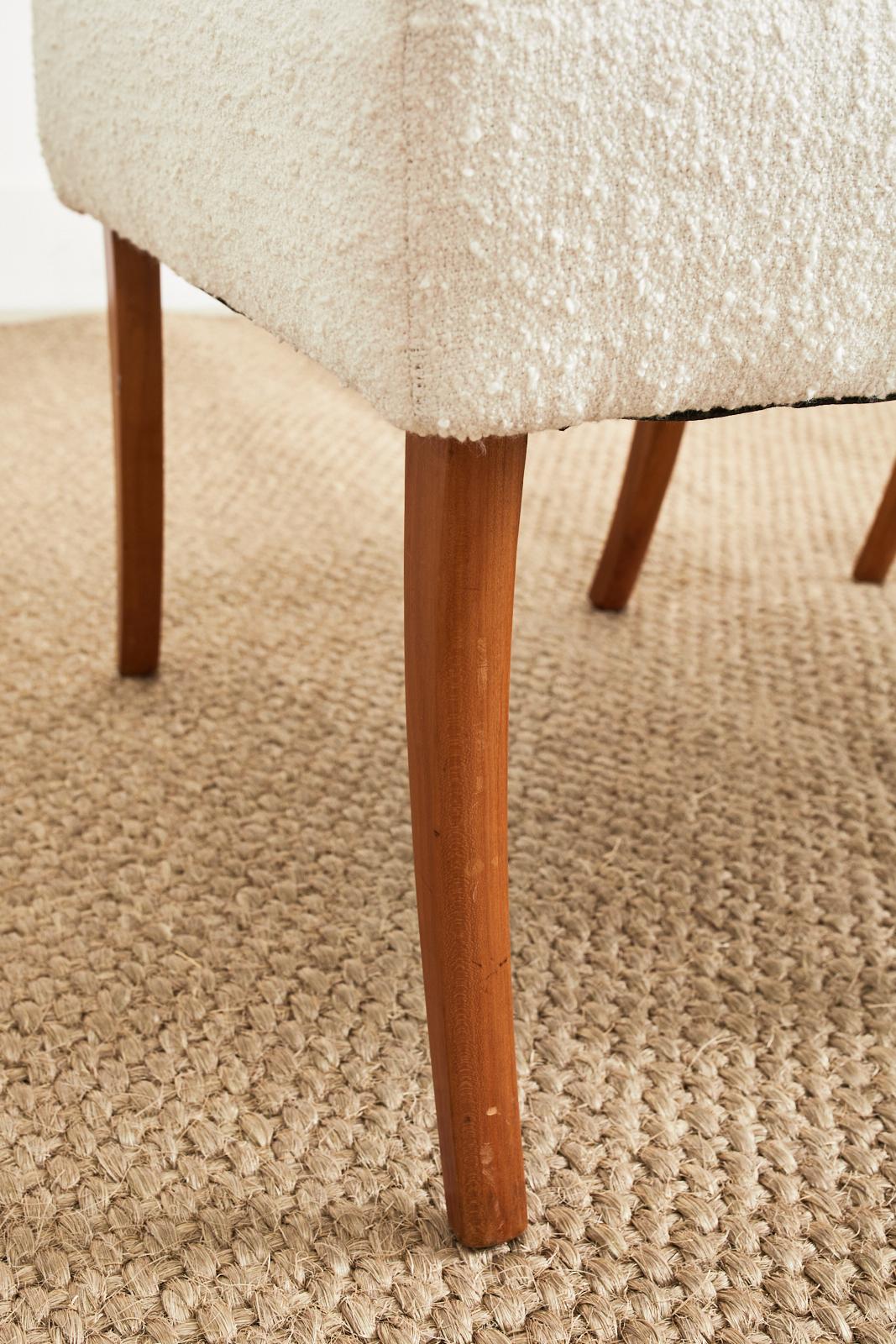 Pair of Danish Modern Style Boucle Footstools 1