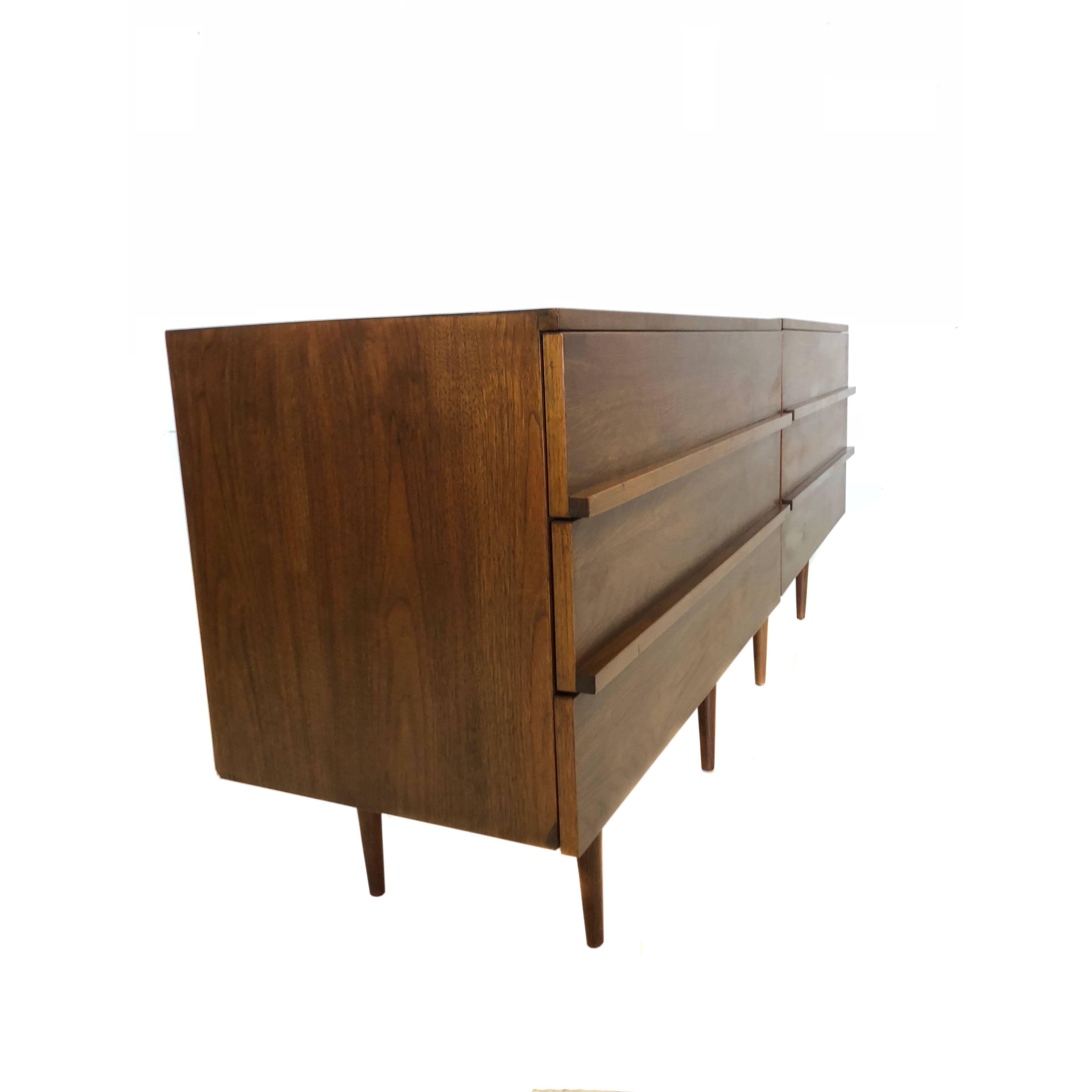 Walnut Pair of Danish Modern Style Mel Smilow Dressers