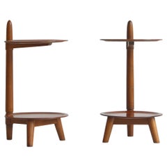 Pair of Danish Modern Tables by Edmund Jørgensen in Beech and Walnut, 1950s